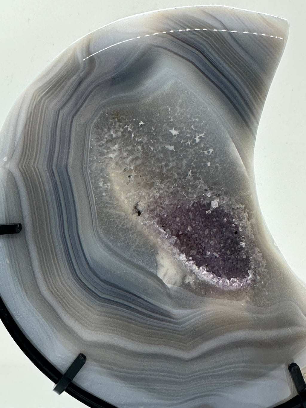 Amethyst Agate Moon on Stand – 524g