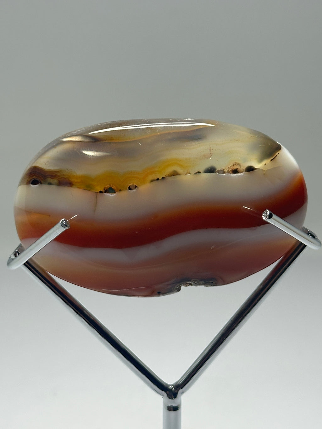 Carnelian Palm Stone on Stand – 90g