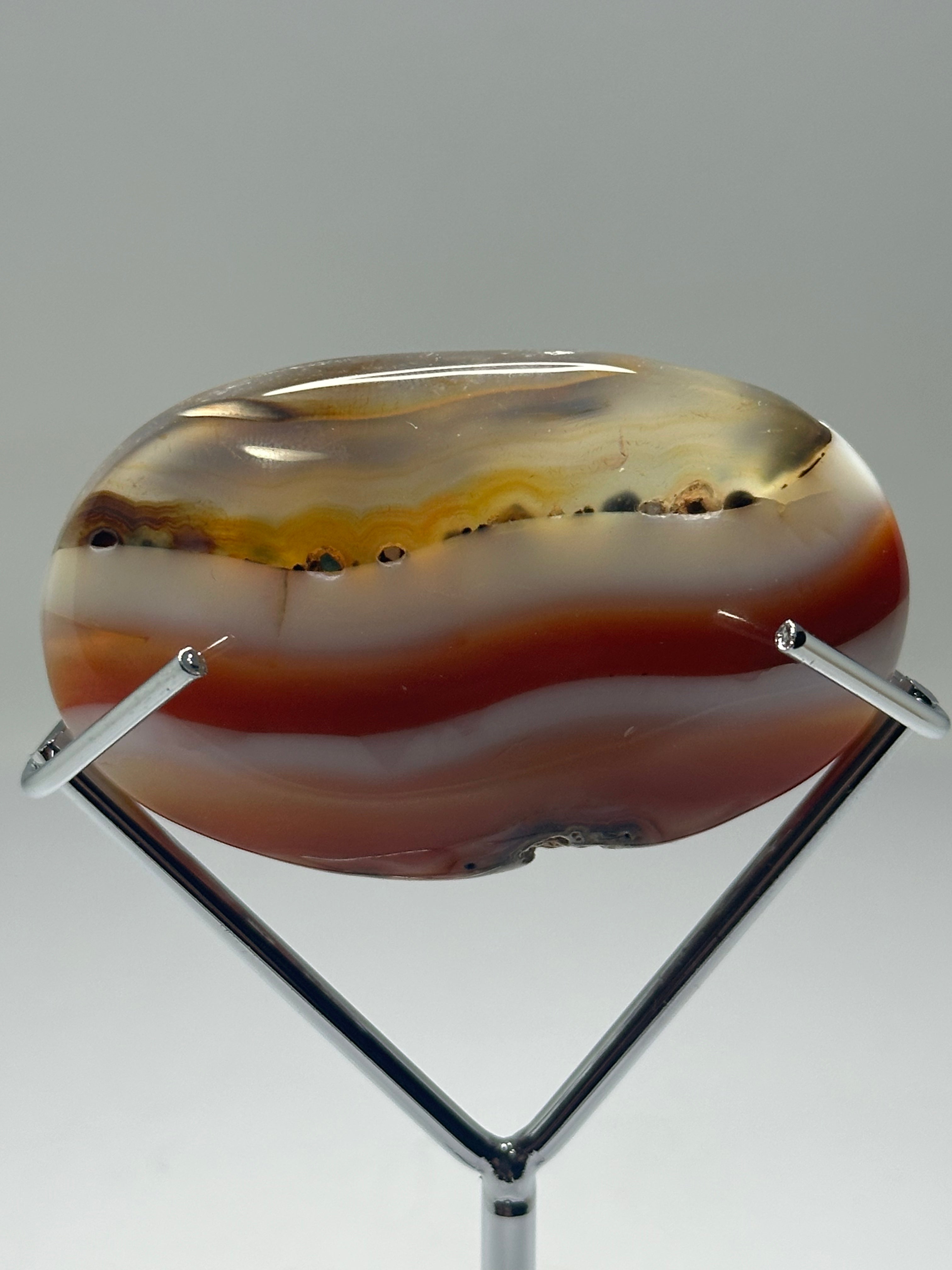 Carnelian Palm Stone on Stand – 90g
