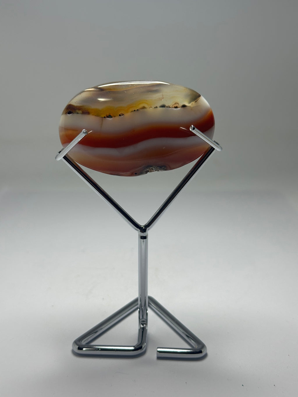 Carnelian Palm Stone on Stand – 90g