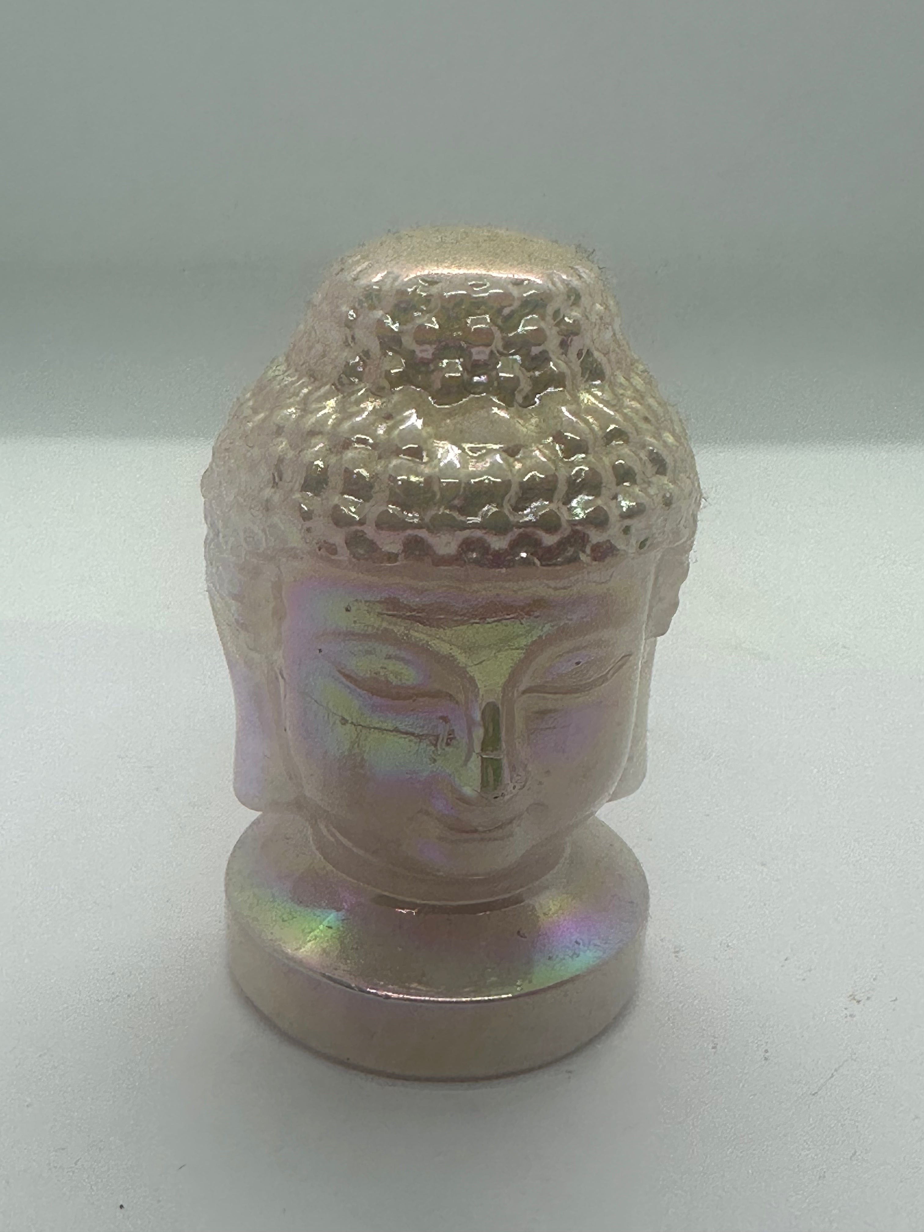 Aura Rose Quartz Buddha Head