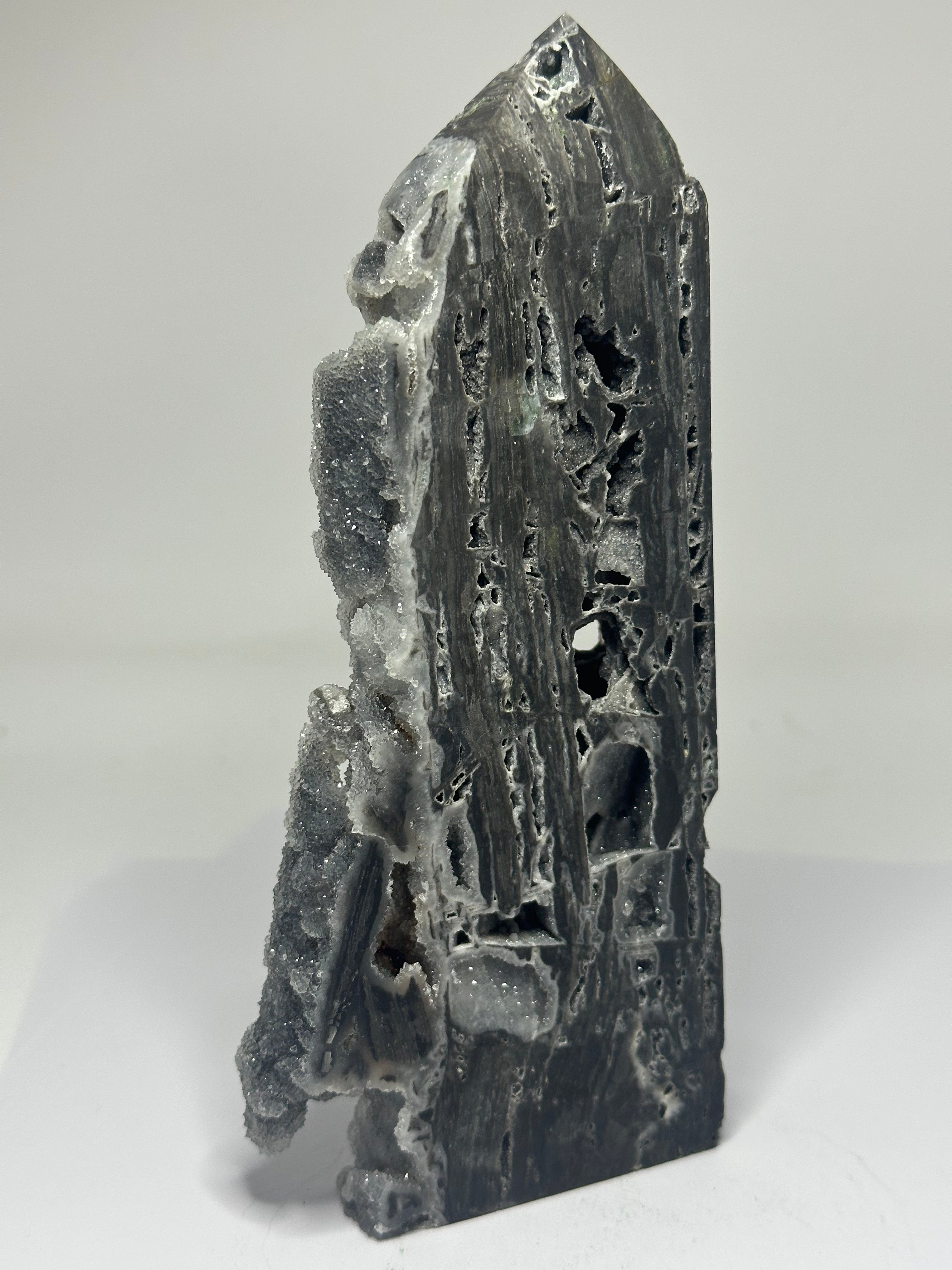 Sphalerite Tower with Lots of Druzy – 445g
