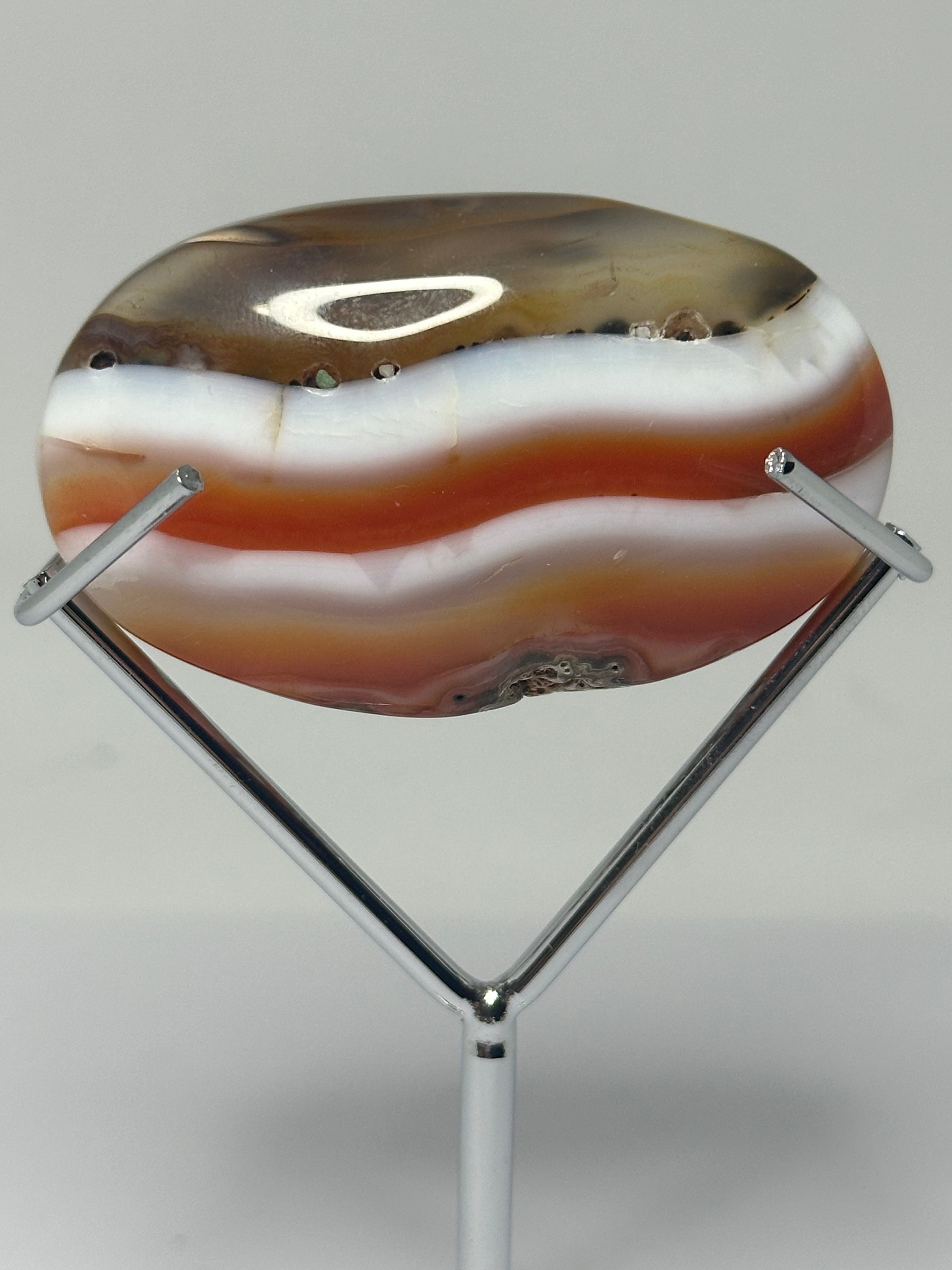 Carnelian Palm Stone on Stand – 90g
