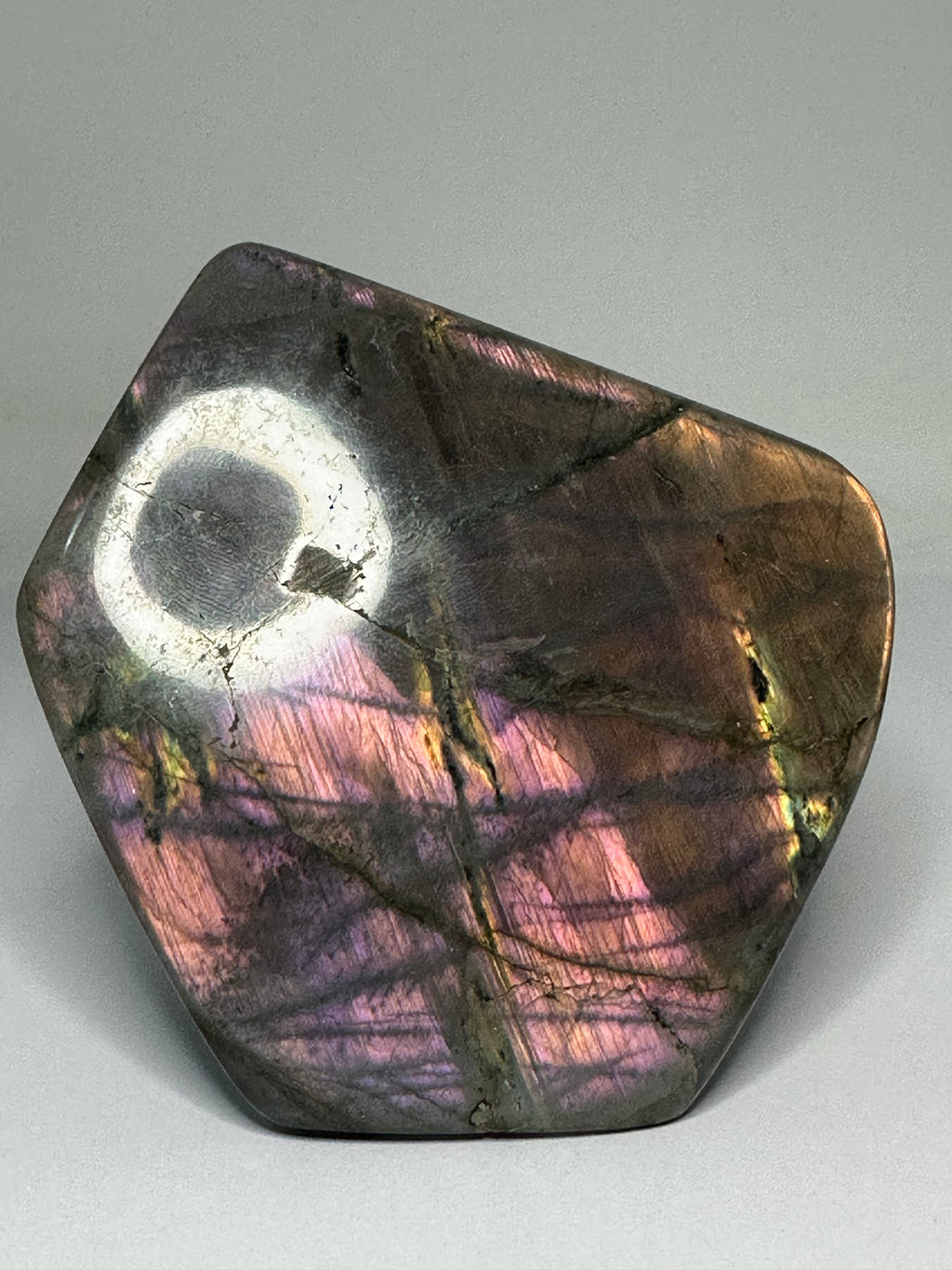 Polished labradorite freeform, 512g, shown from another angle