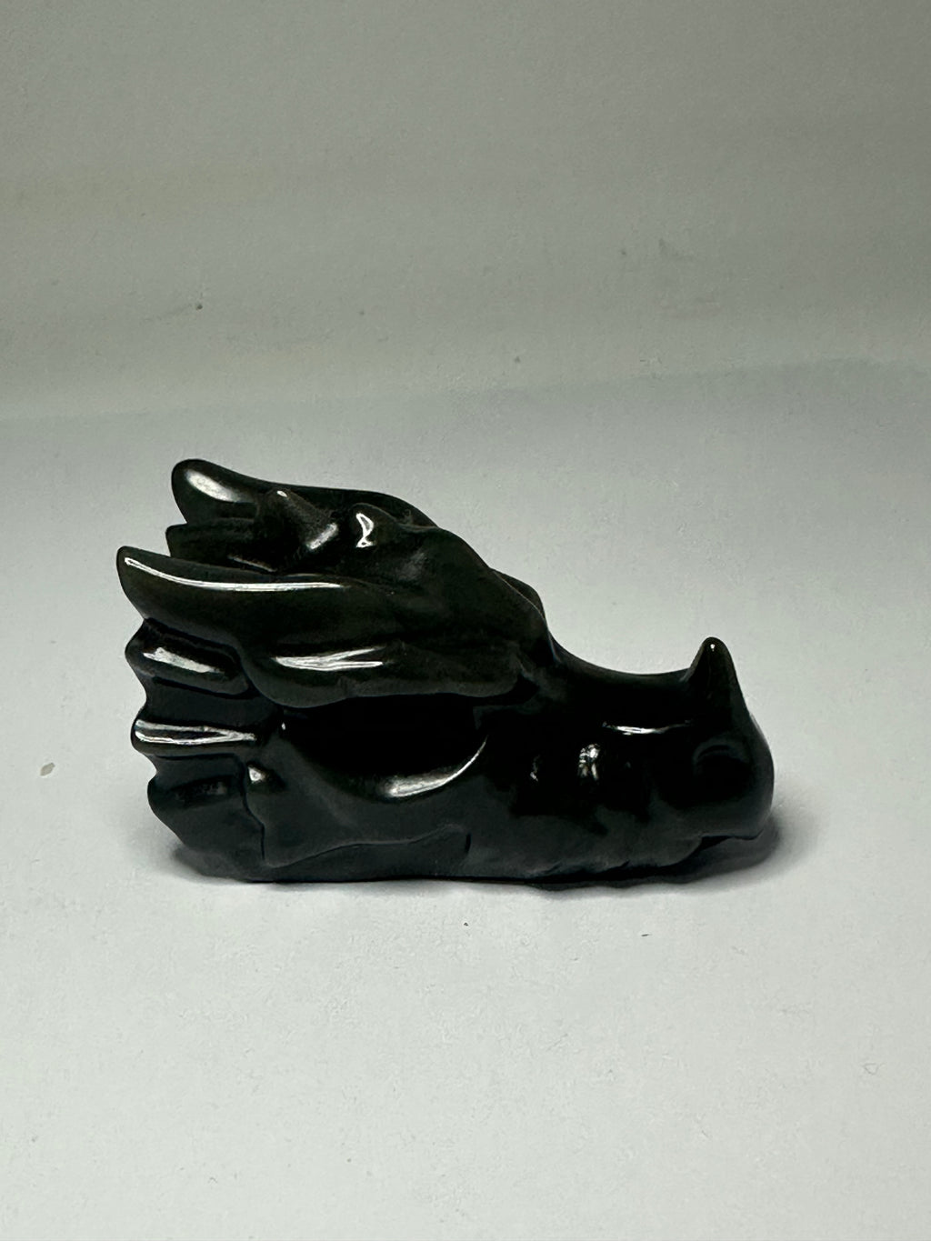 Black Jade Dragon Head Carving