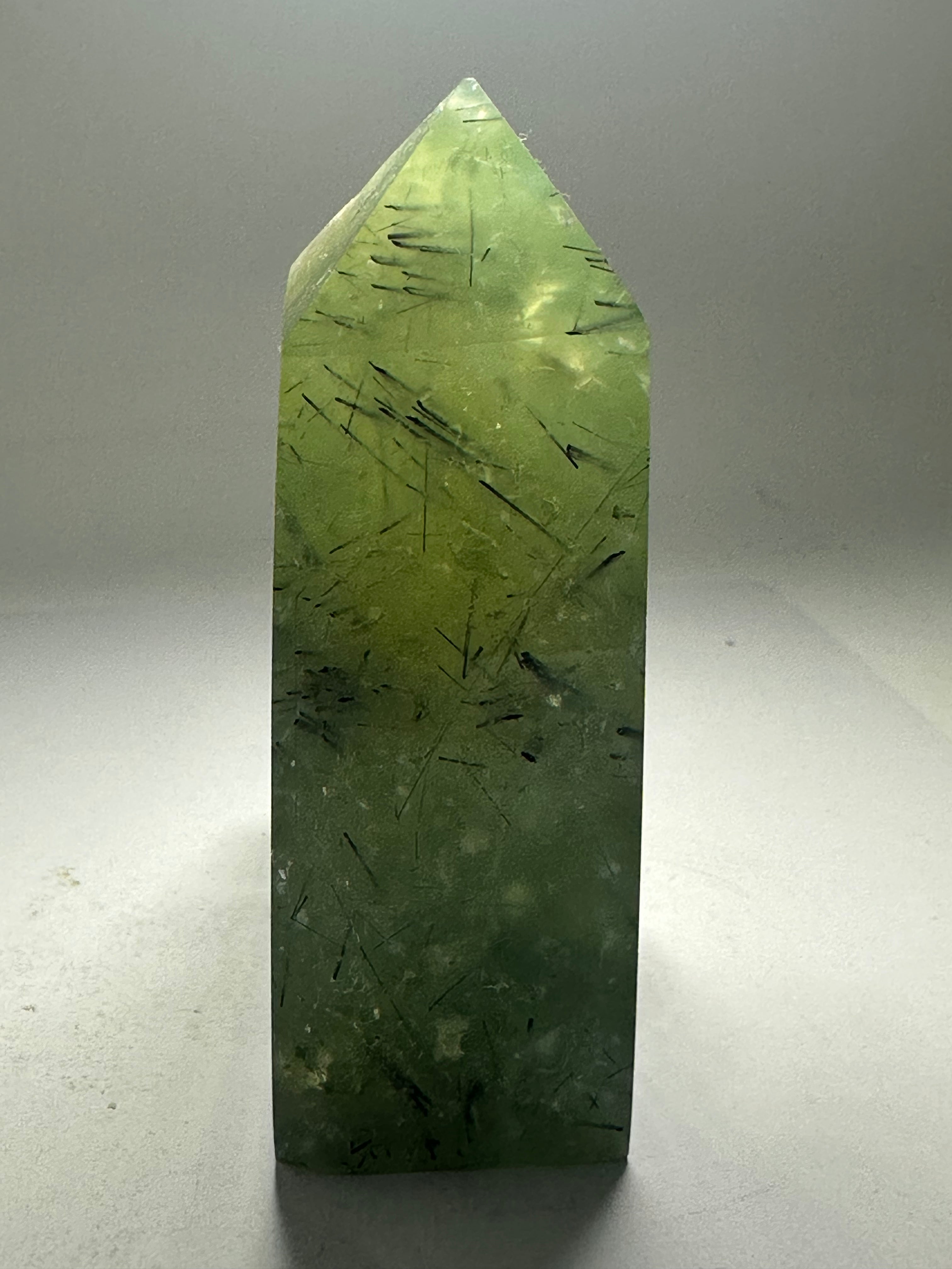 Prehnite Tower with Large Druzy – 340g