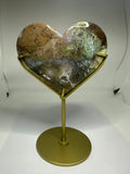 Moss Agate Heart with Druzy – 458g