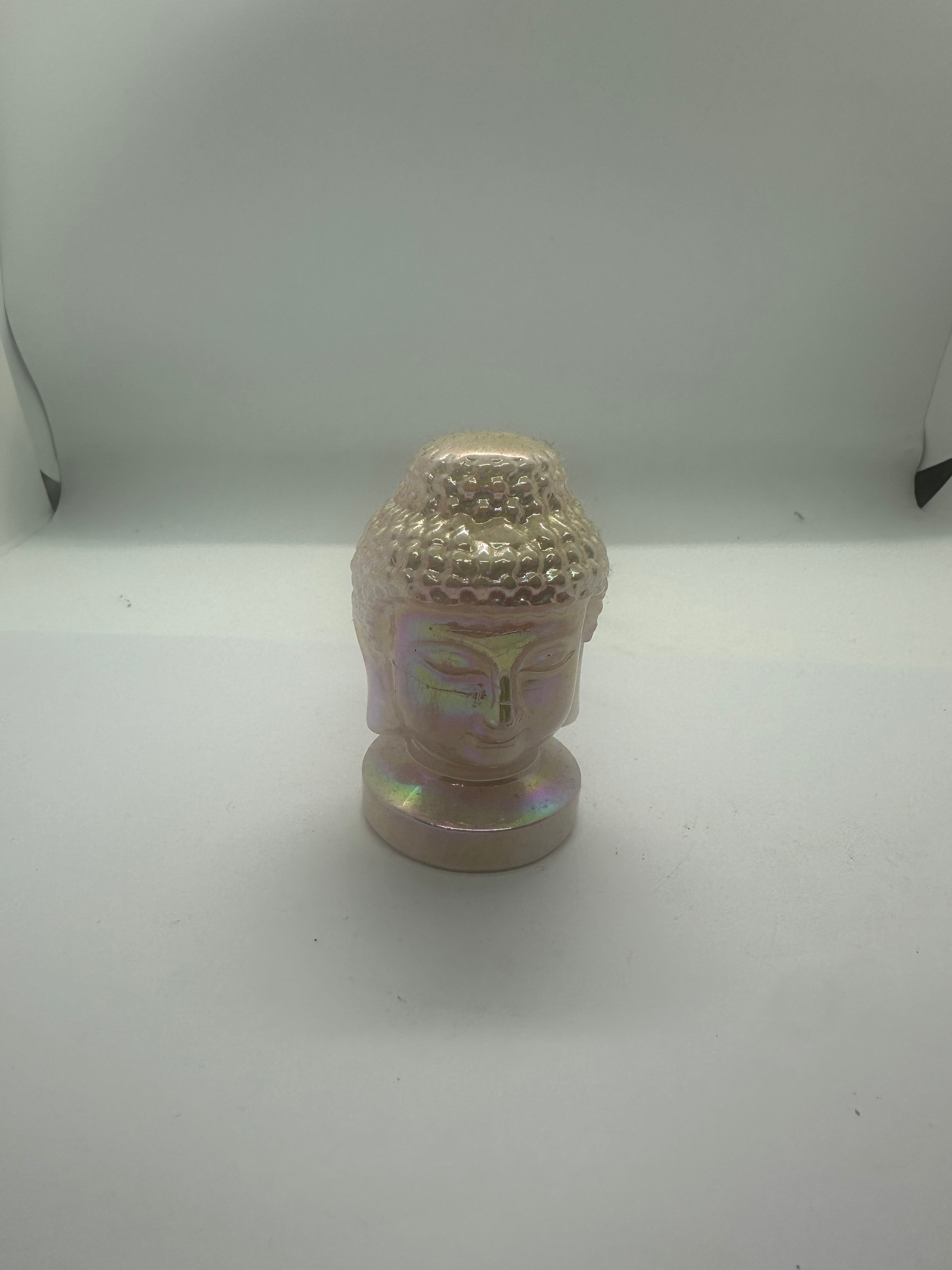 Aura Rose Quartz Buddha Head