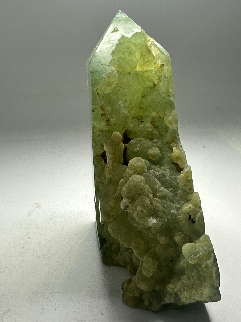 Prehnite Tower with Large Druzy – 340g