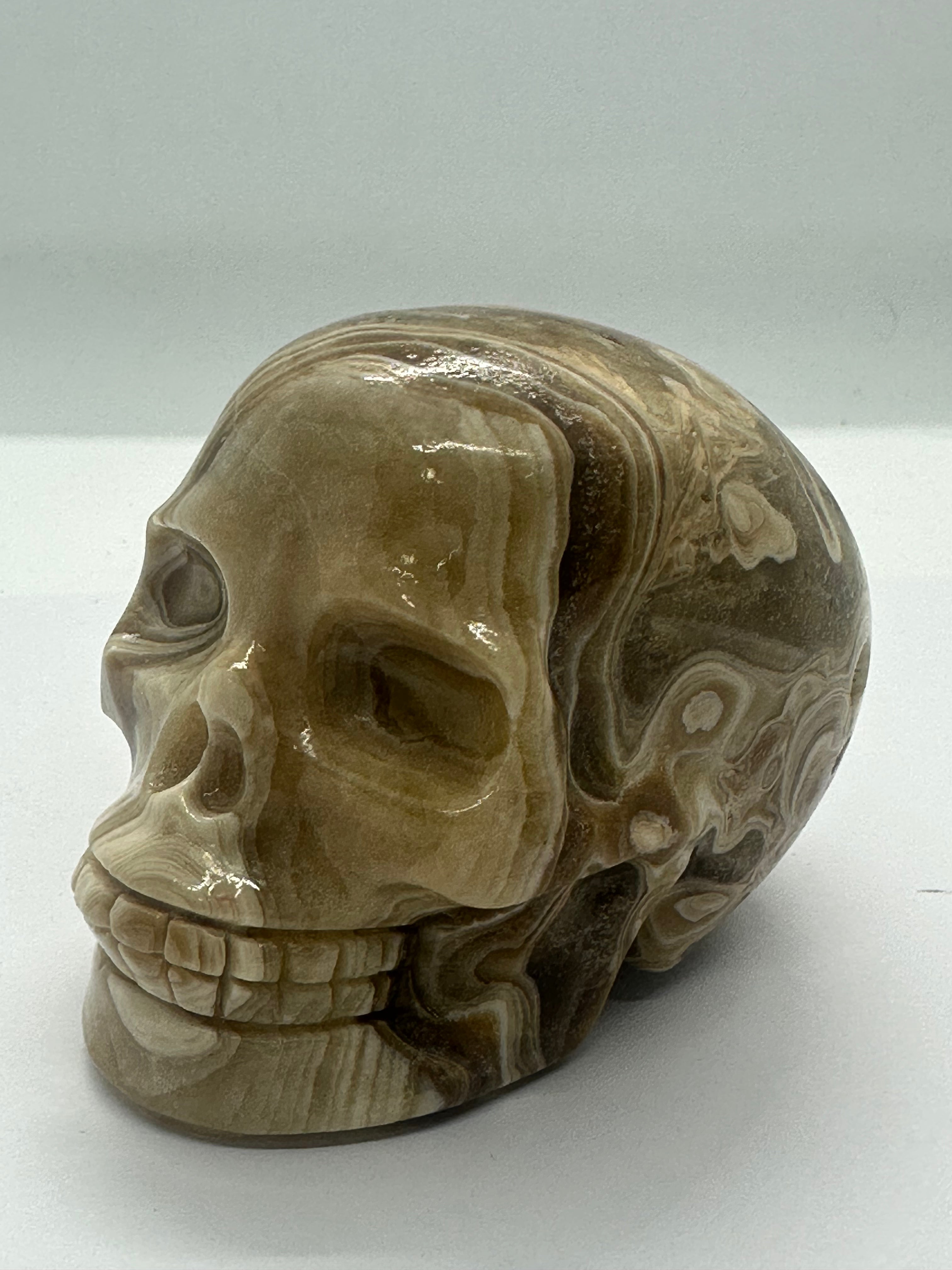 Amber Calcite Skull – 558g