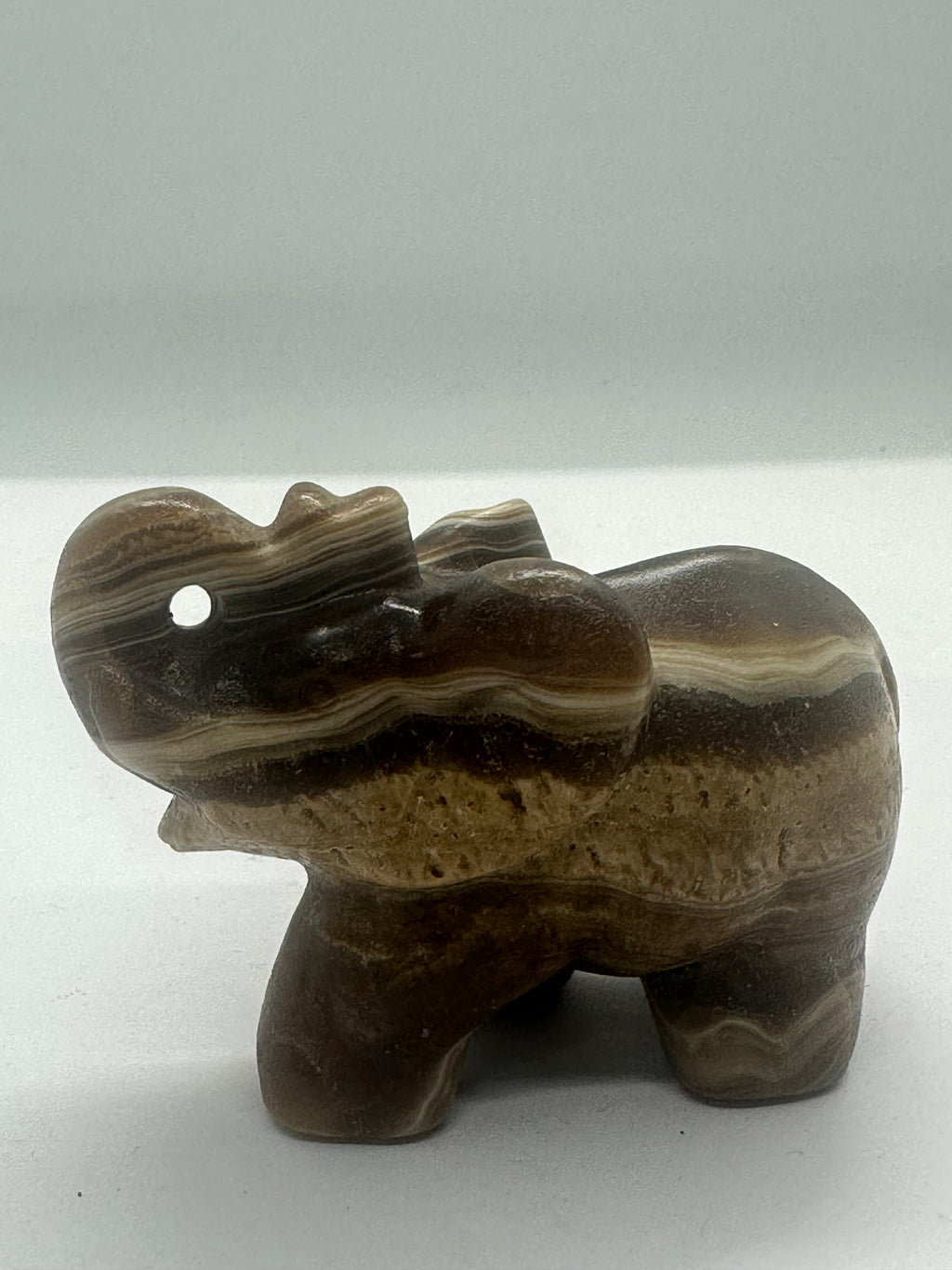 Chocolate Calcite Elephant Carving