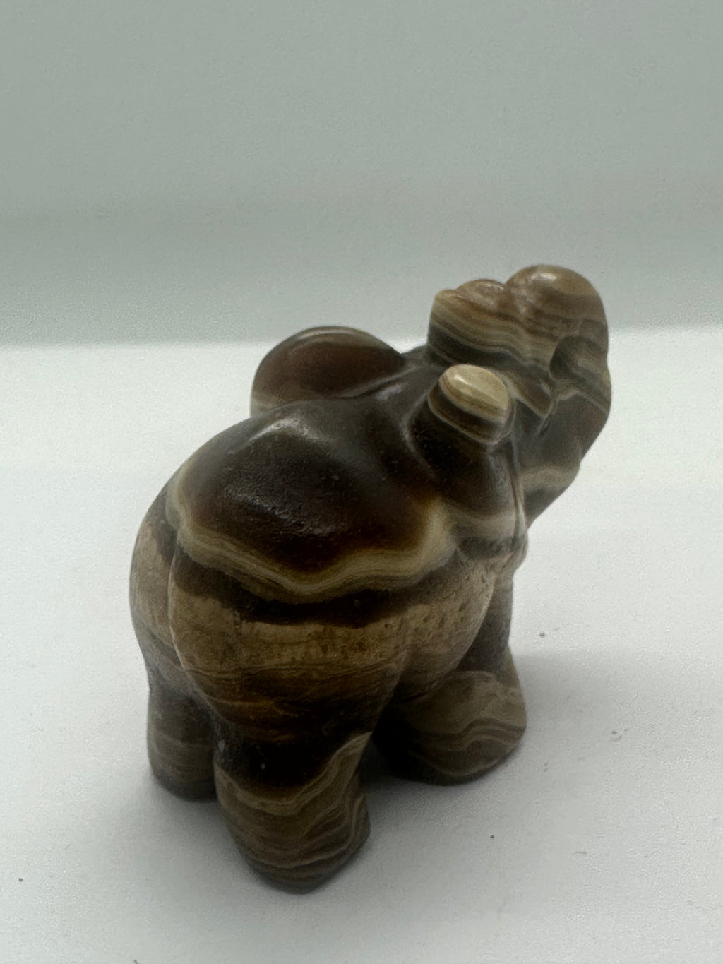Chocolate Calcite Elephant Carving