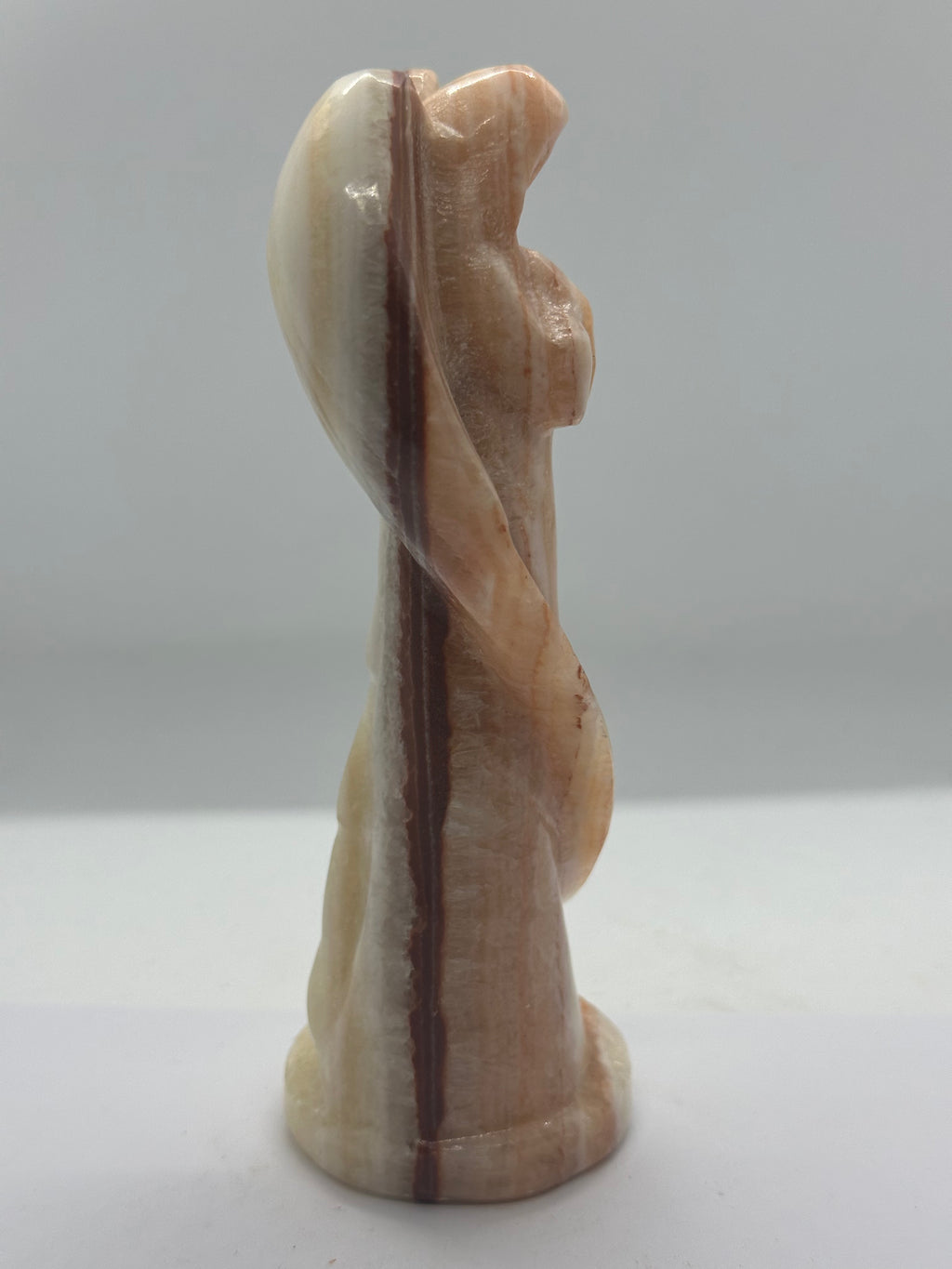 Orange Calcite Angel Carving