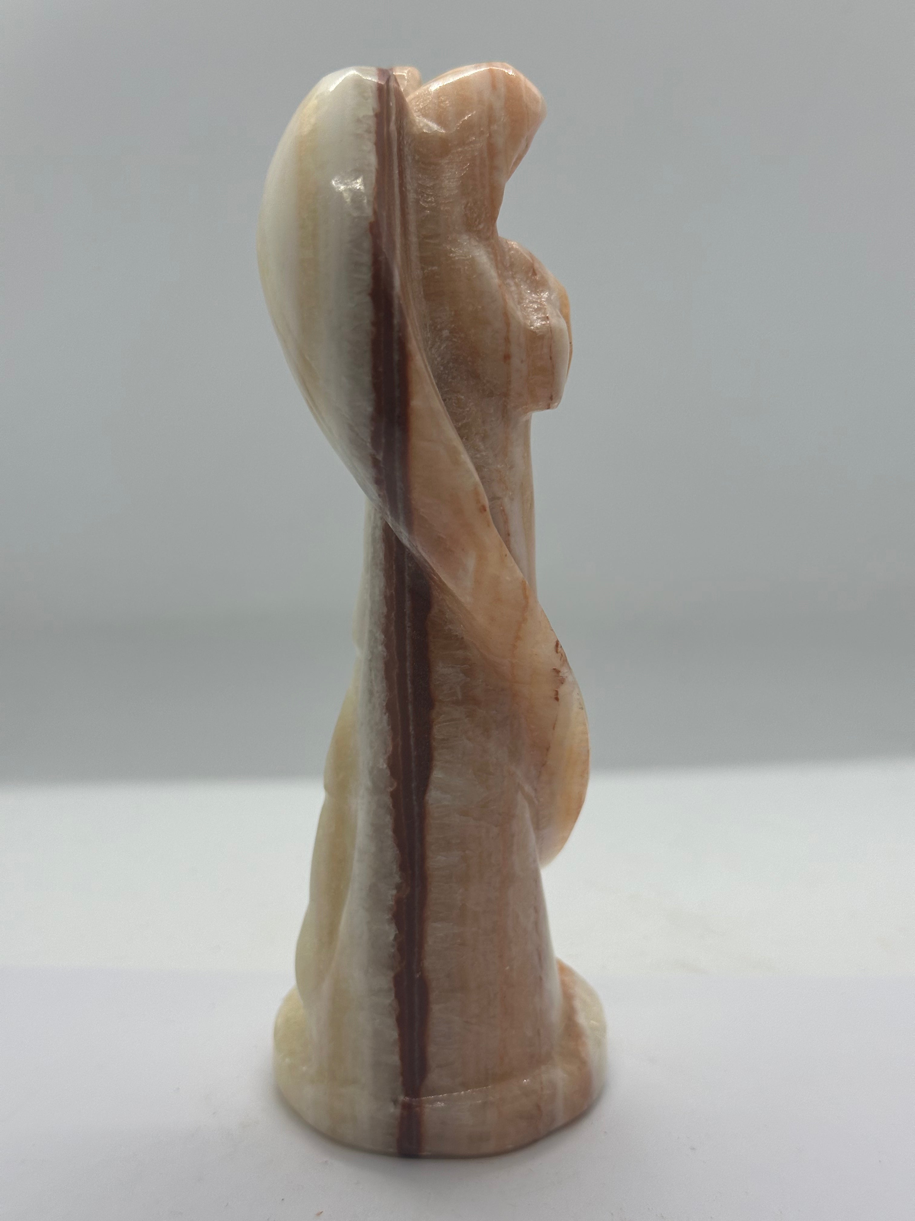 Orange Calcite Angel Carving