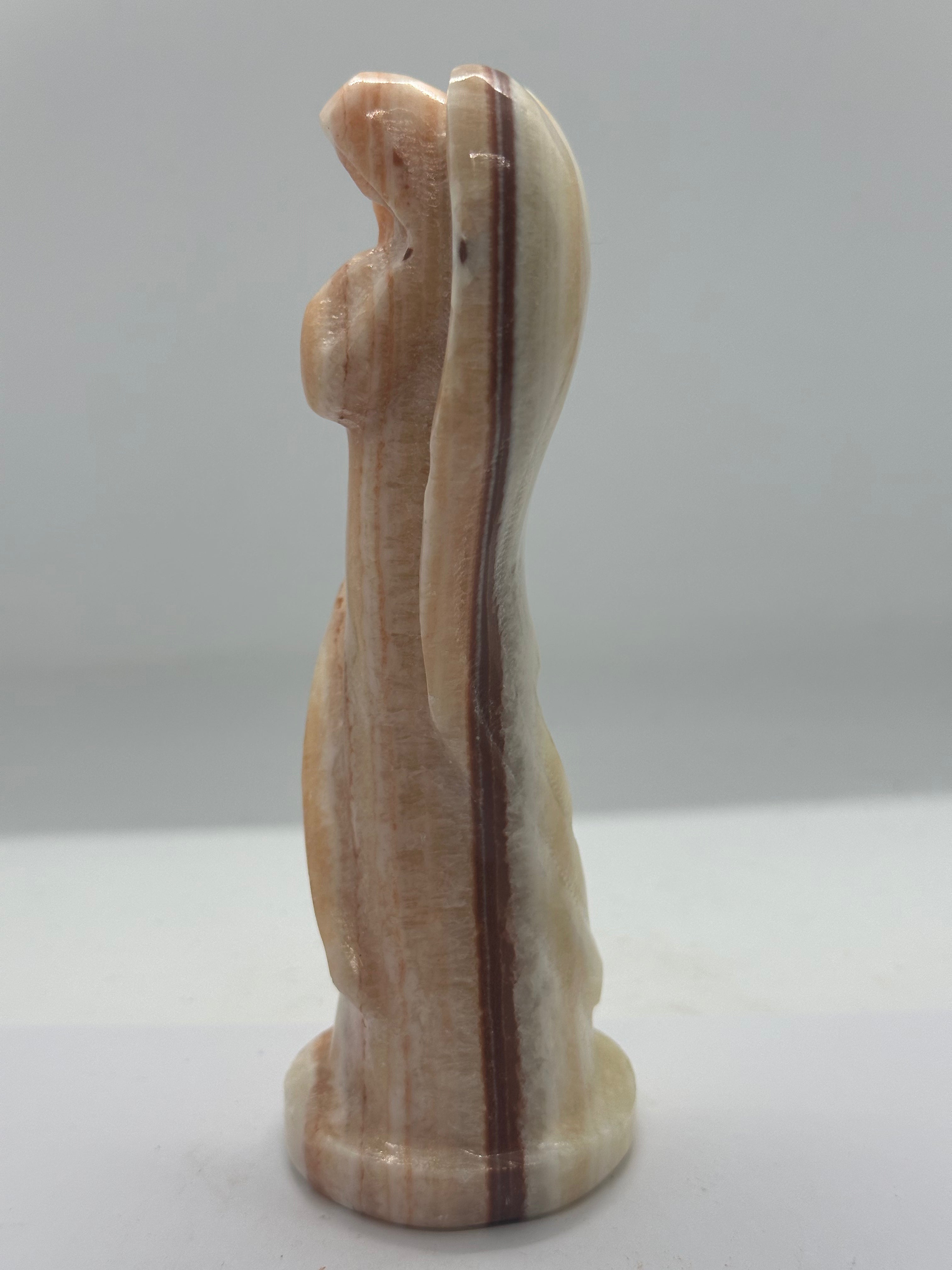 Orange Calcite Angel Carving