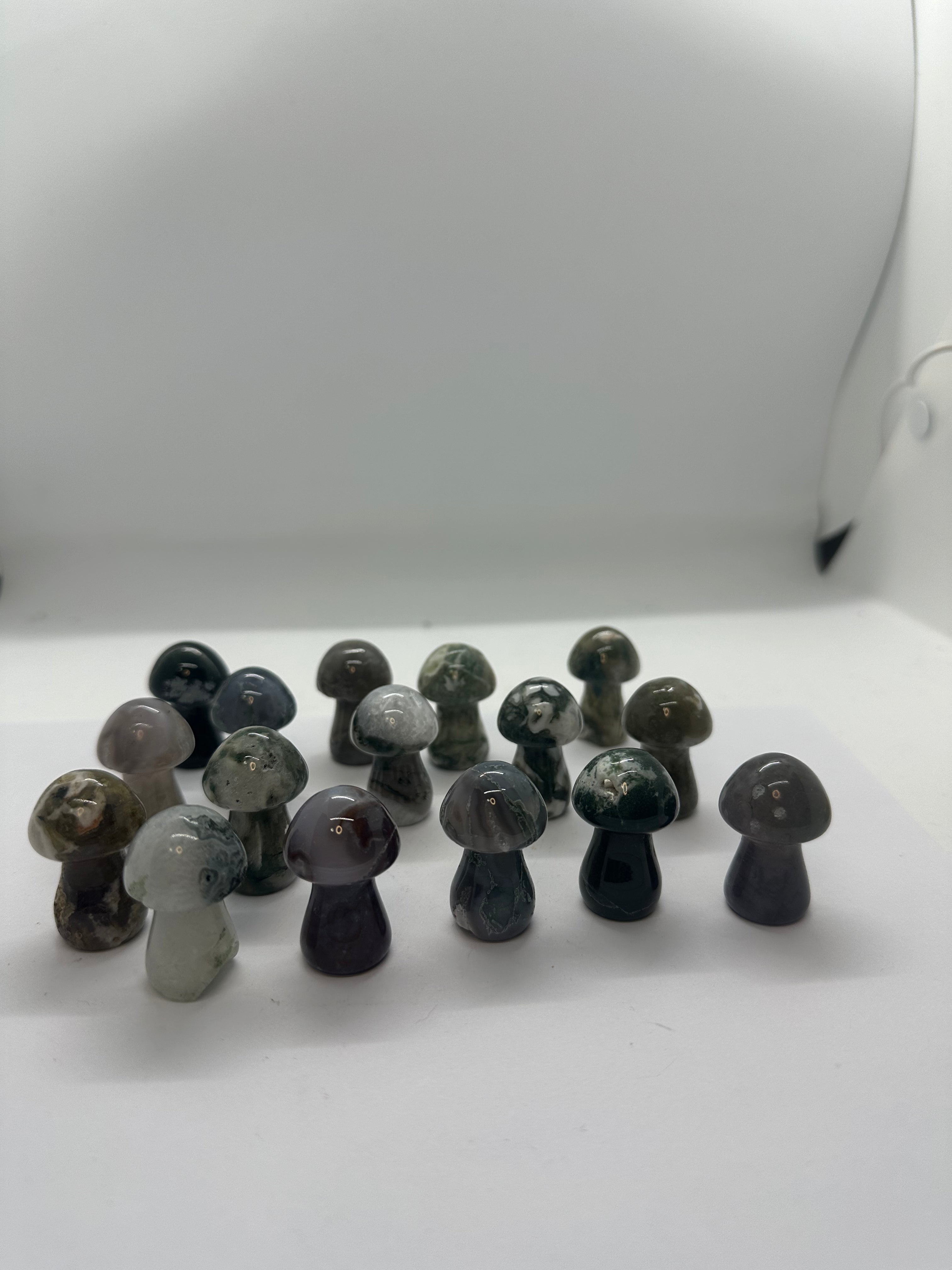 Moss Agate Mushroom – 38mm / 12g