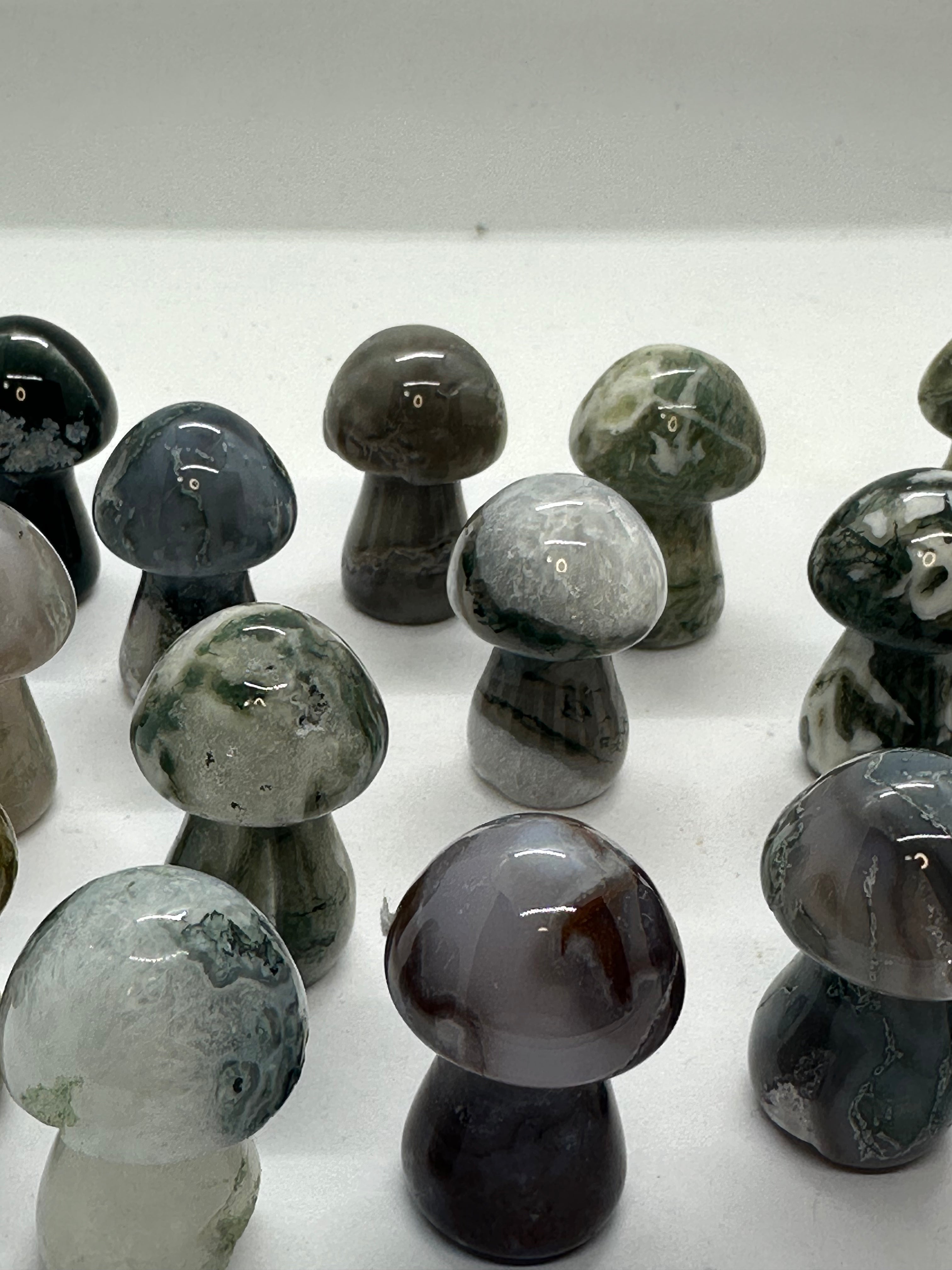 Moss Agate Mushroom – 38mm / 12g