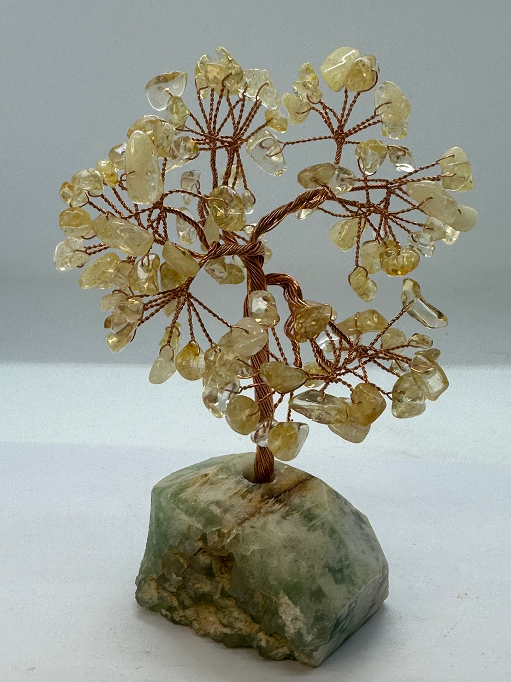 Citrine Crystal Chip Tree on Fluorite Base – 213g