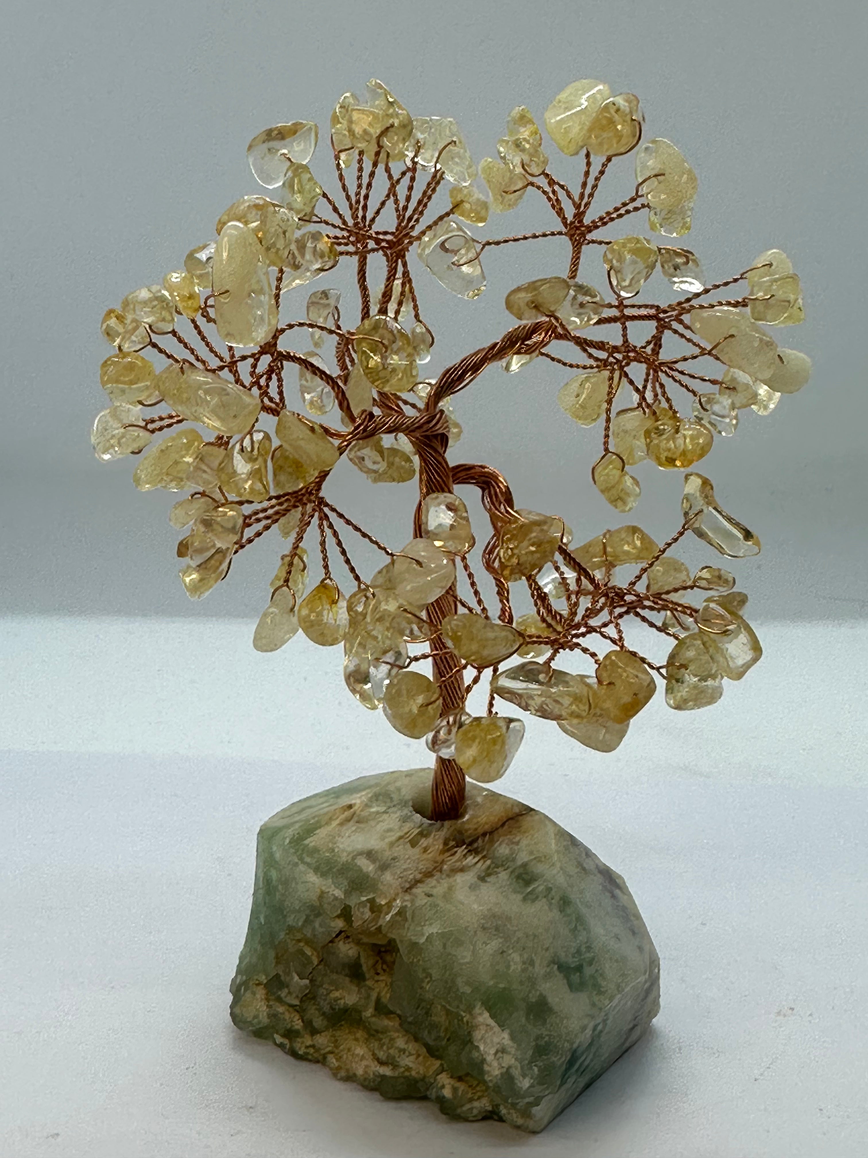 Citrine Crystal Chip Tree on Fluorite Base – 213g