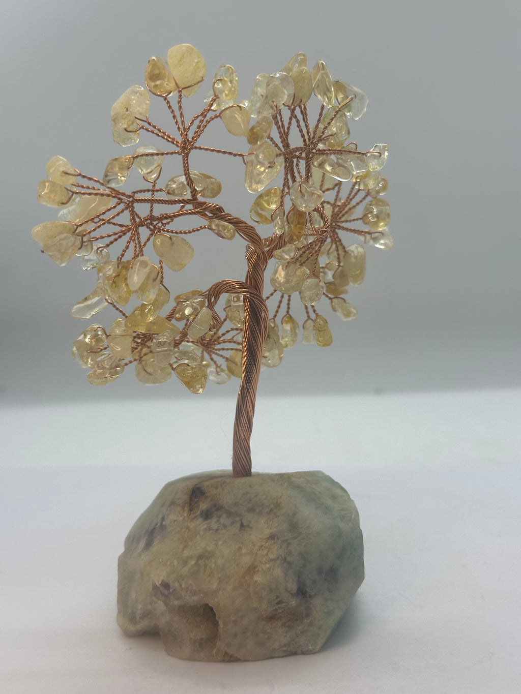 Citrine Crystal Chip Tree on Fluorite Base – 213g