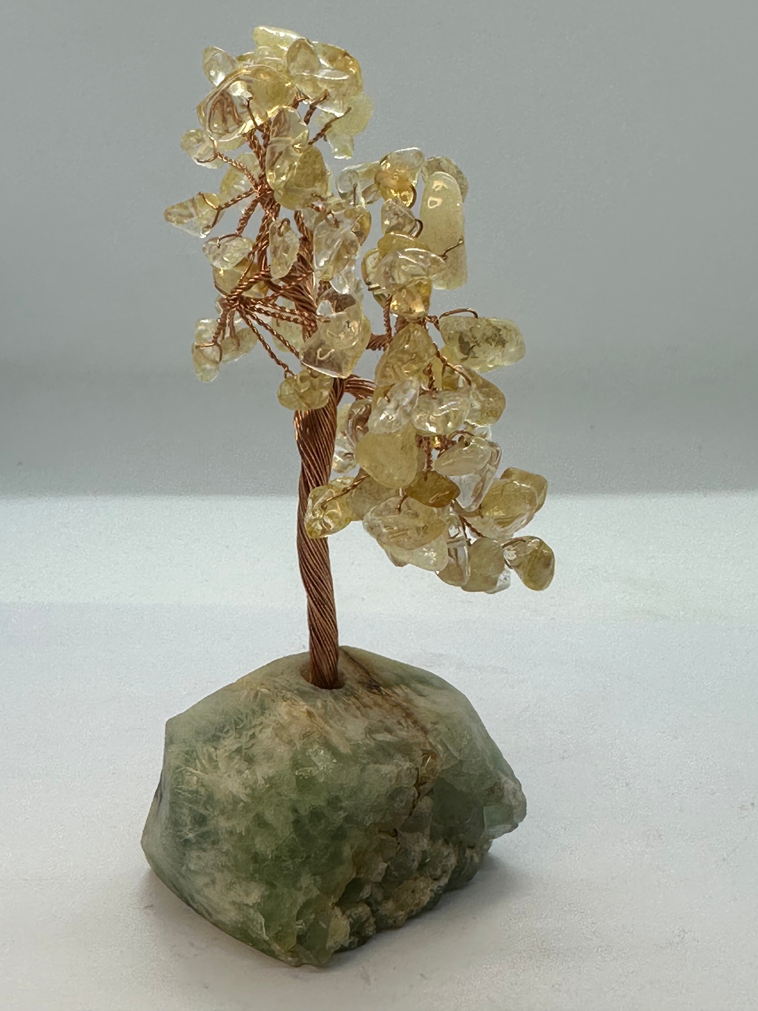 Citrine Crystal Chip Tree on Fluorite Base – 213g