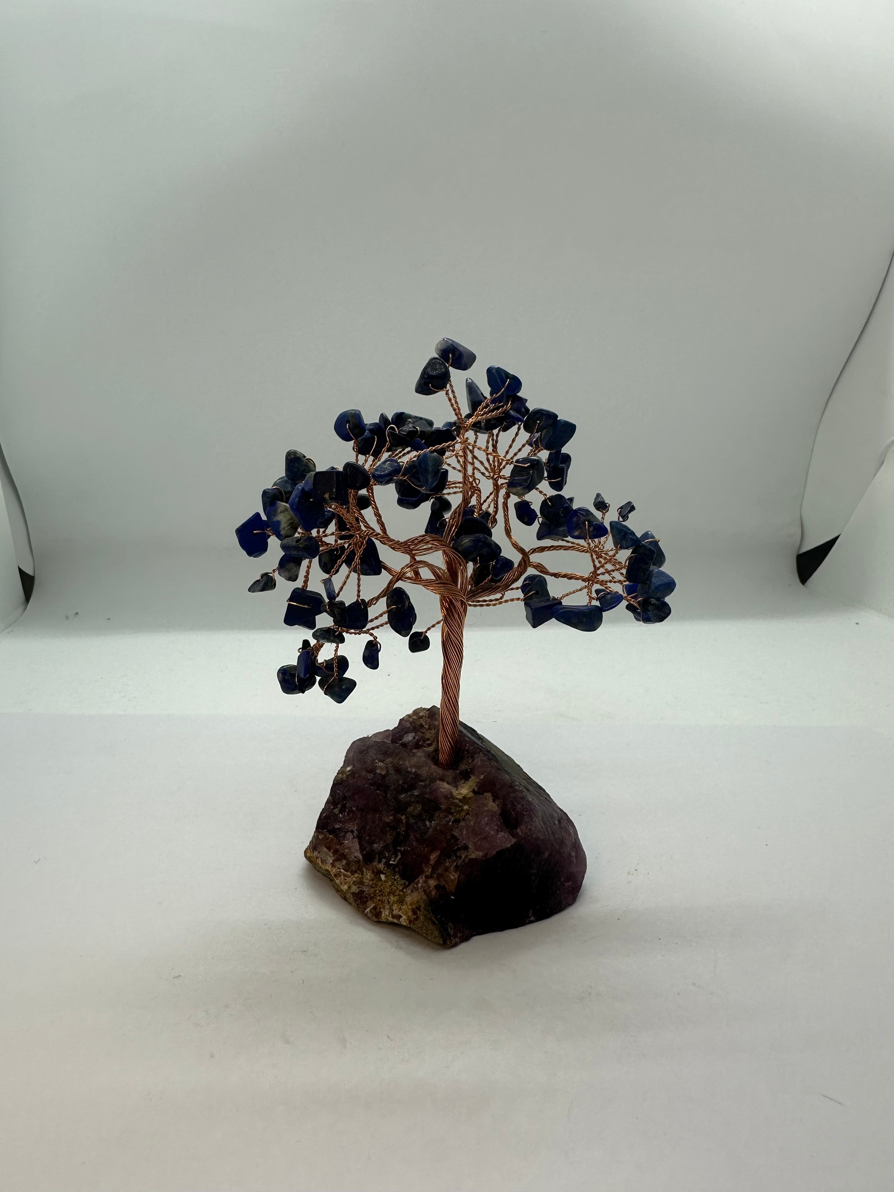 Lapis Lazuli Crystal Chip Tree on Amethyst Base – 205g