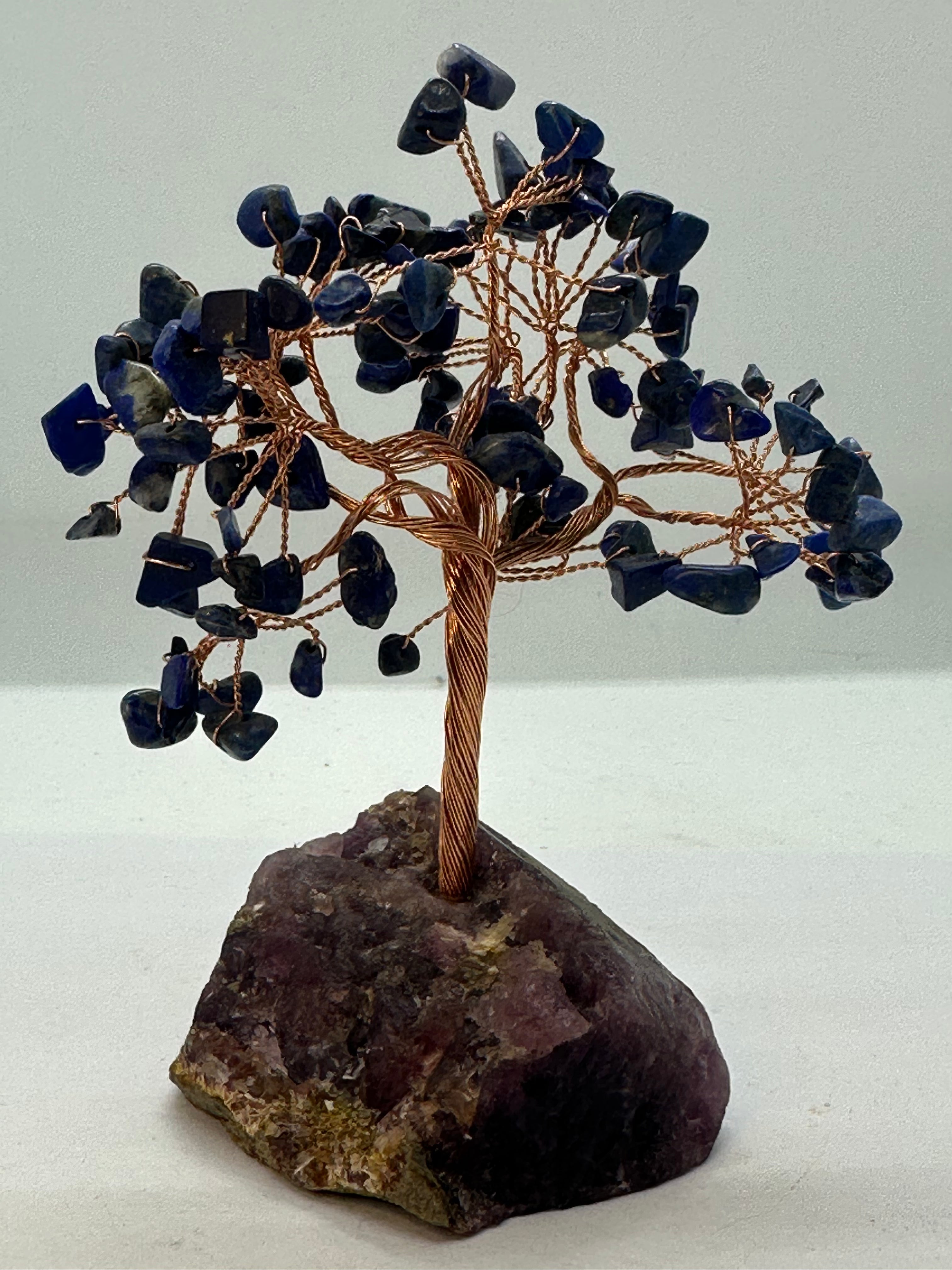 Lapis Lazuli Crystal Chip Tree on Amethyst Base – 205g
