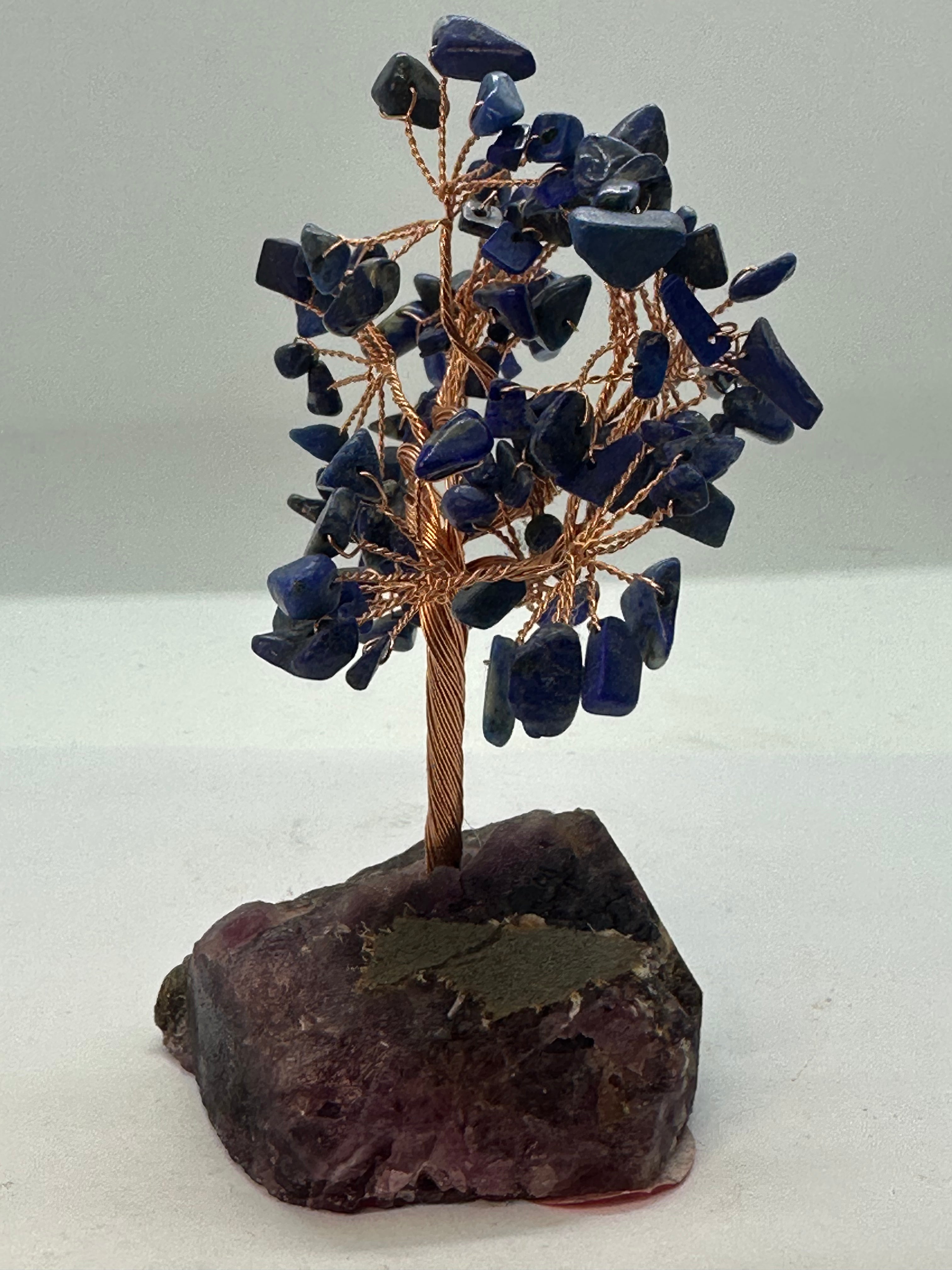 Lapis Lazuli Crystal Chip Tree on Amethyst Base – 205g