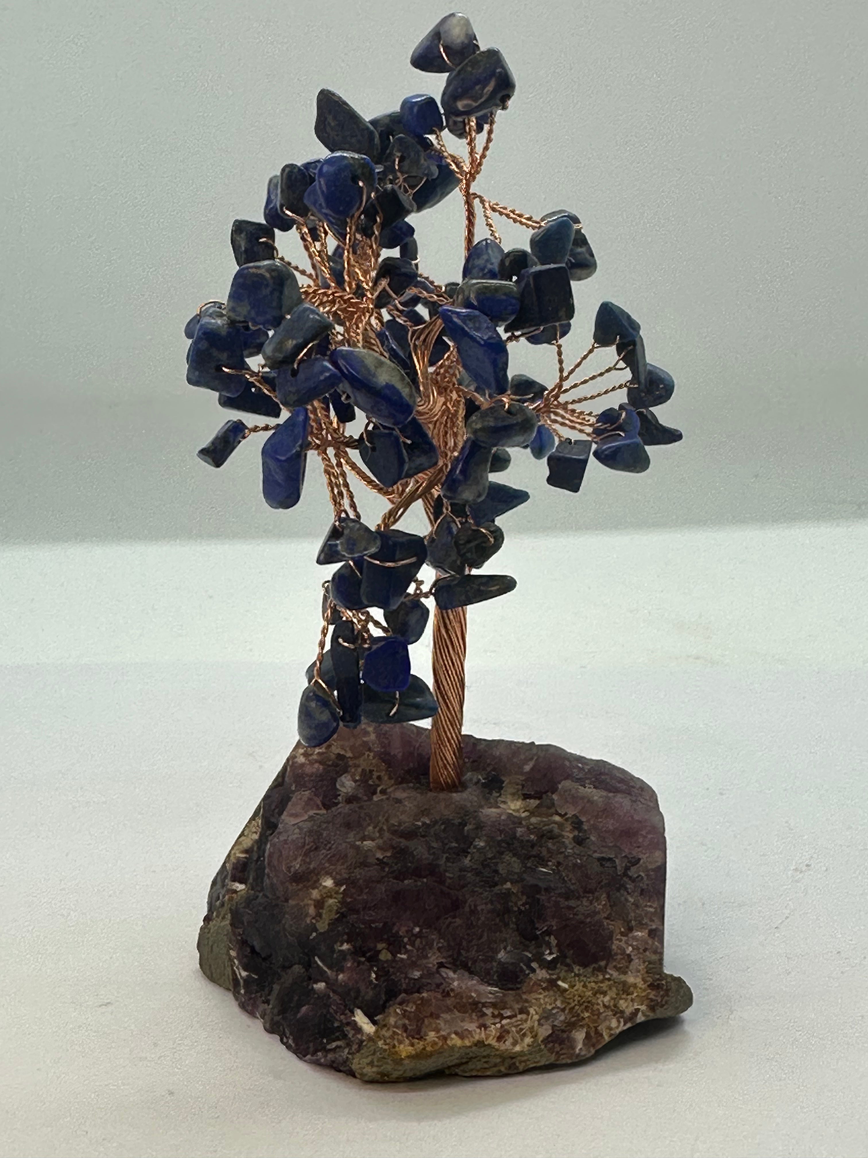 Lapis Lazuli Crystal Chip Tree on Amethyst Base – 205g