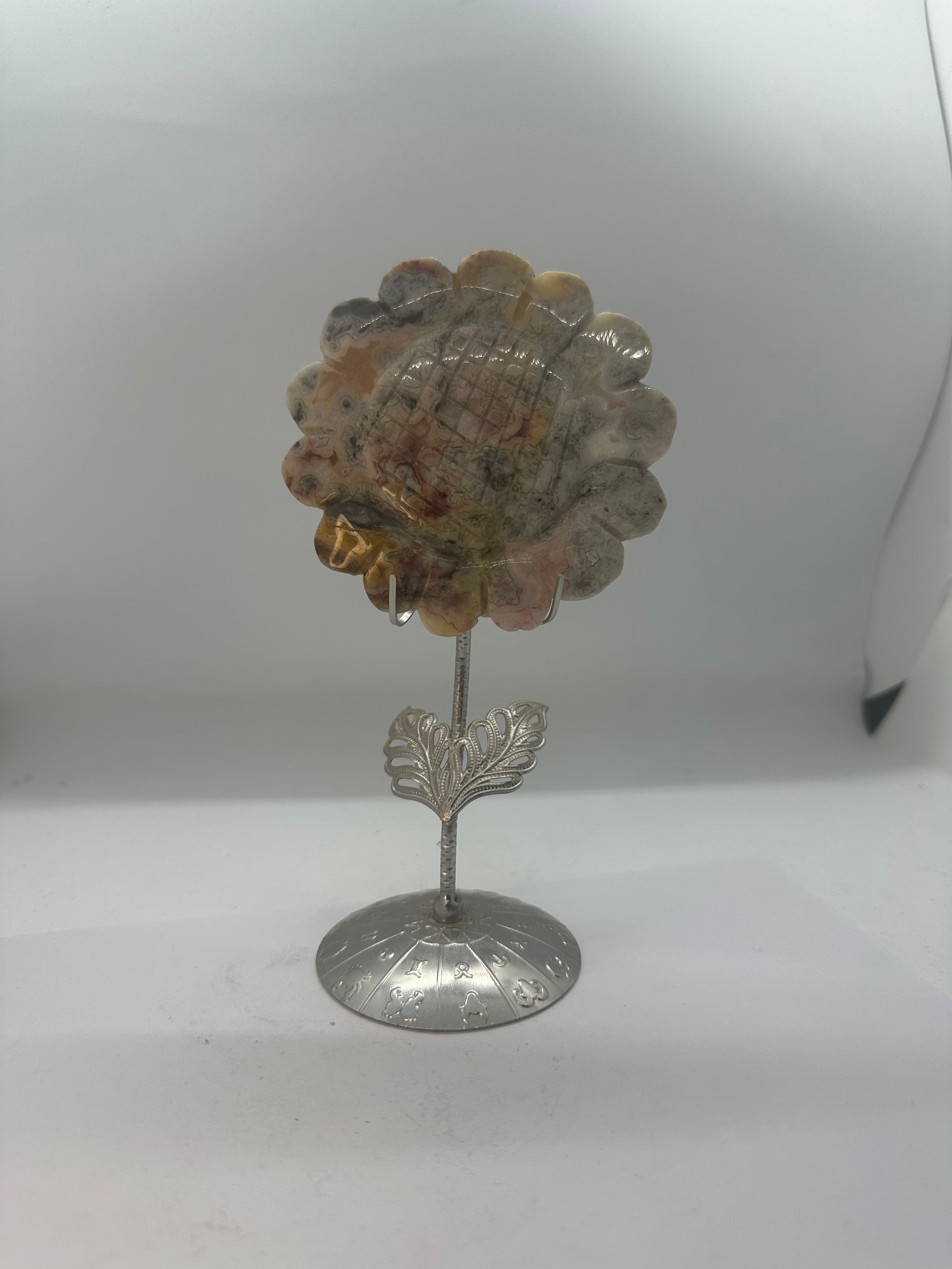 Crazy Lace Agate Flower on Stand – 176g