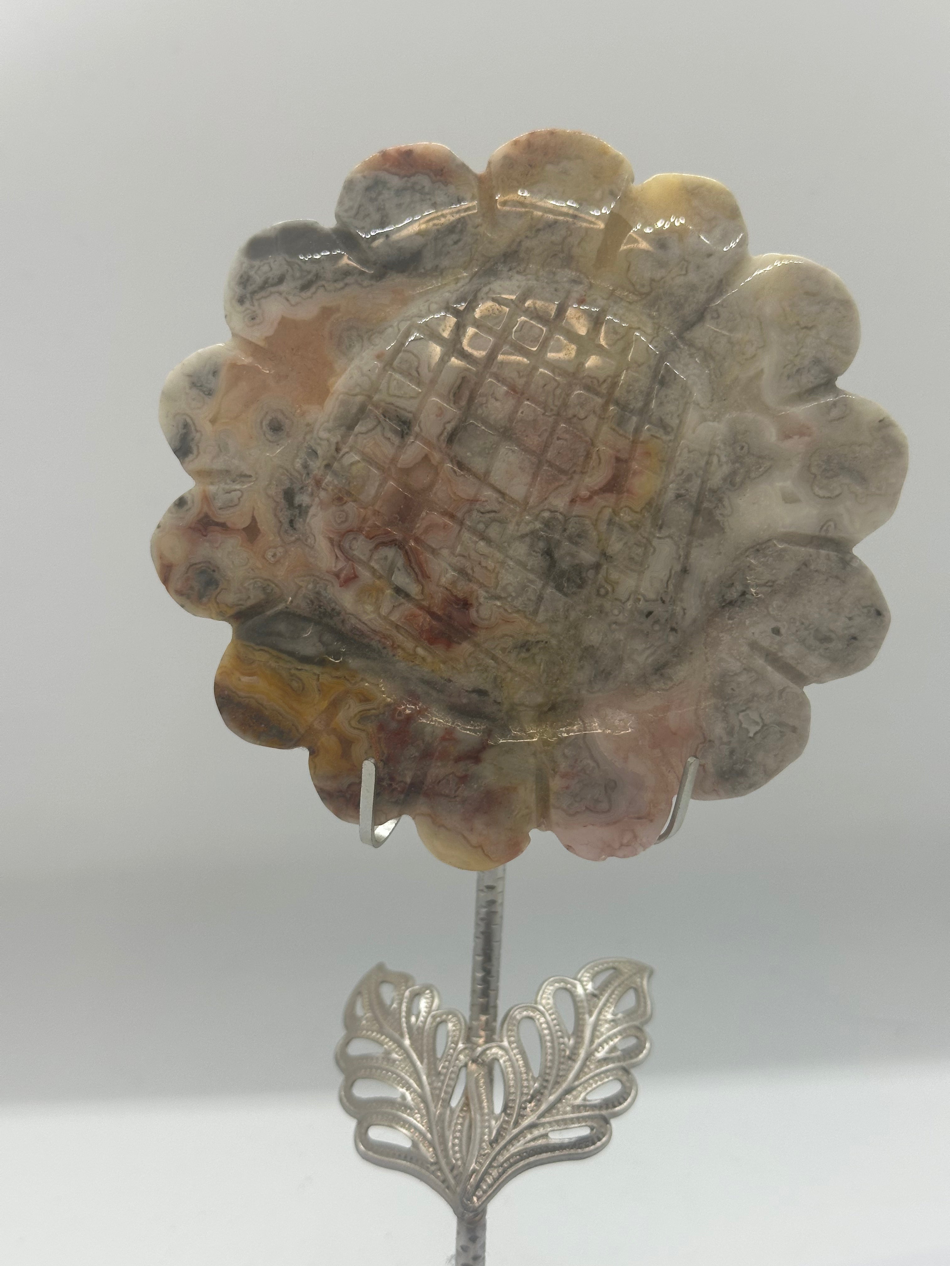 Crazy Lace Agate Flower on Stand – 176g