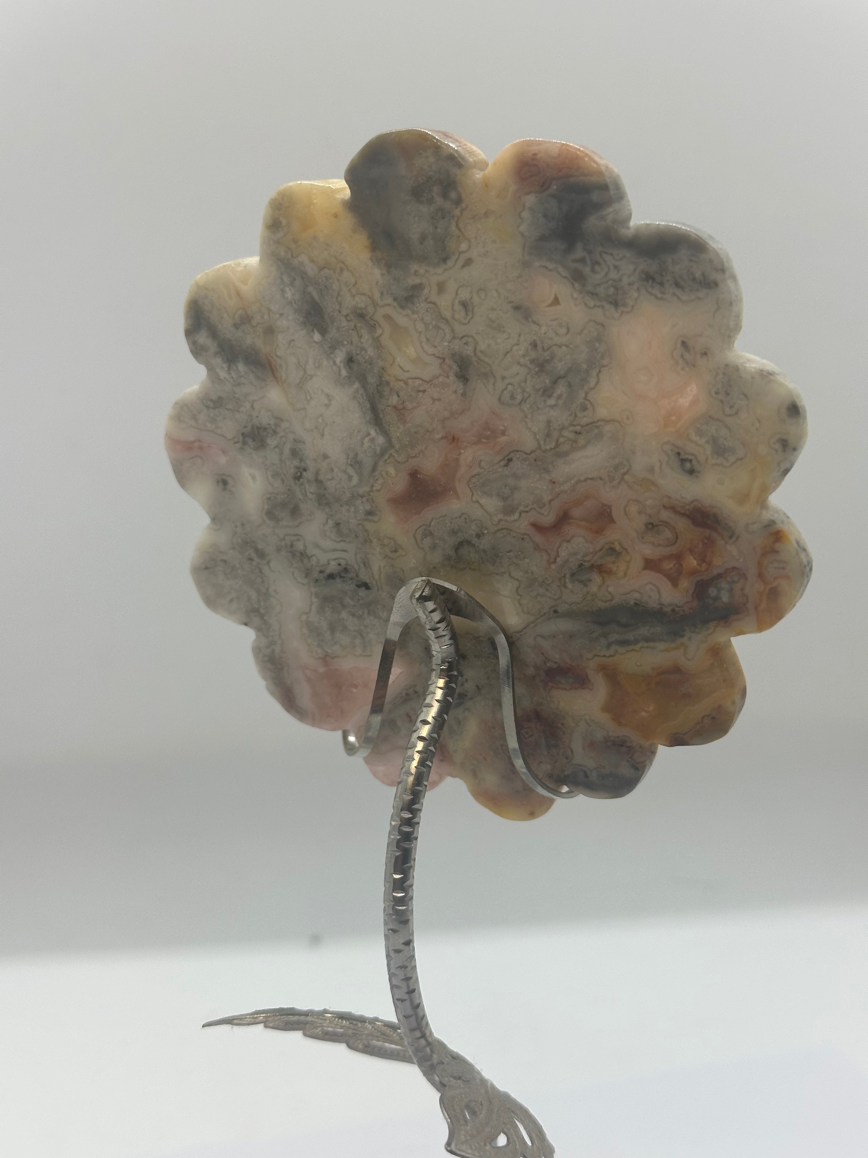 Crazy Lace Agate Flower on Stand – 176g