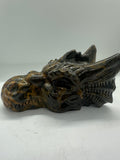 Jade brown and Orange Dragon Head Carving – 1.4kg