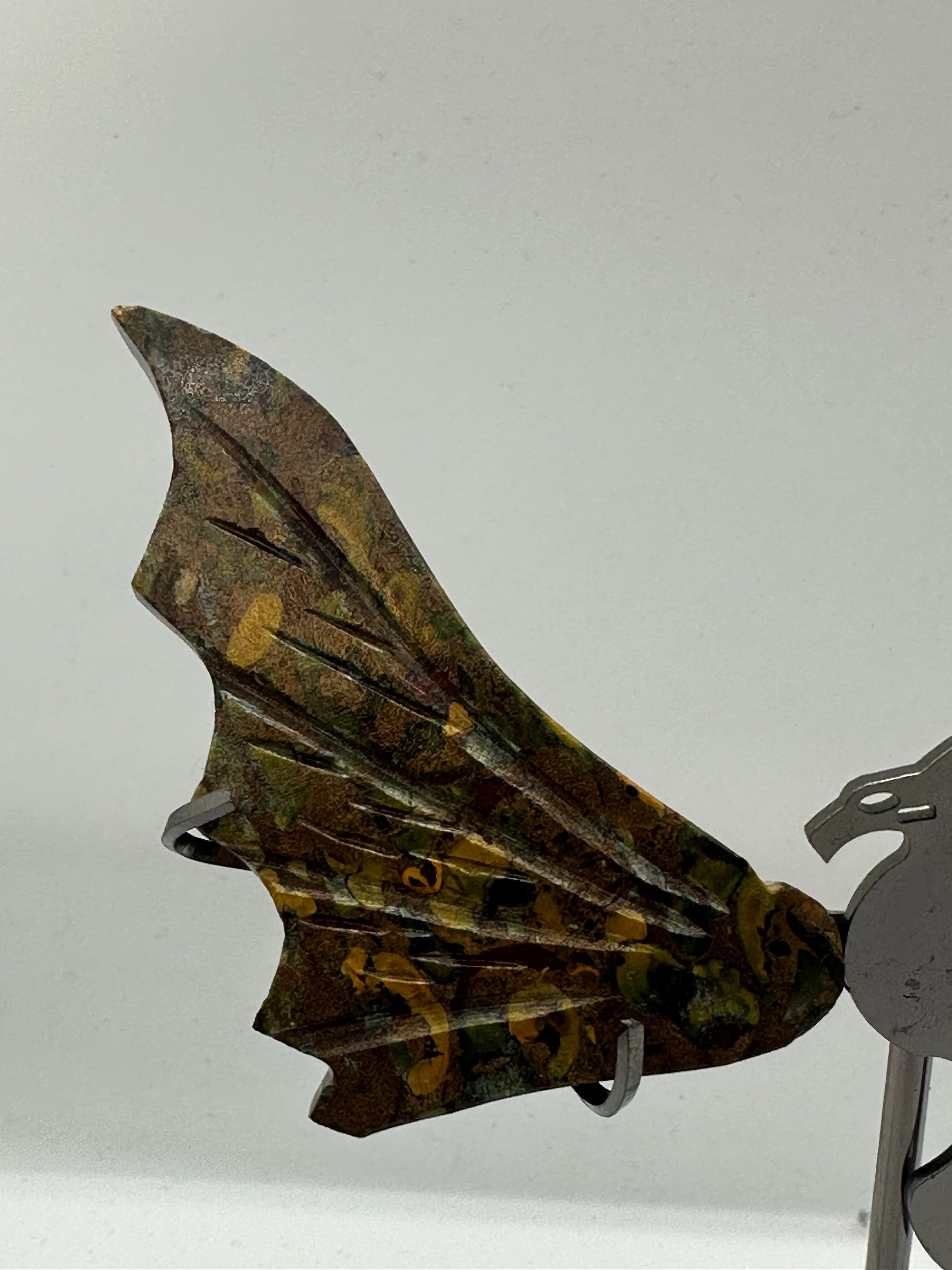Fruit Jasper Dragon Wing Set on Stand – 135g