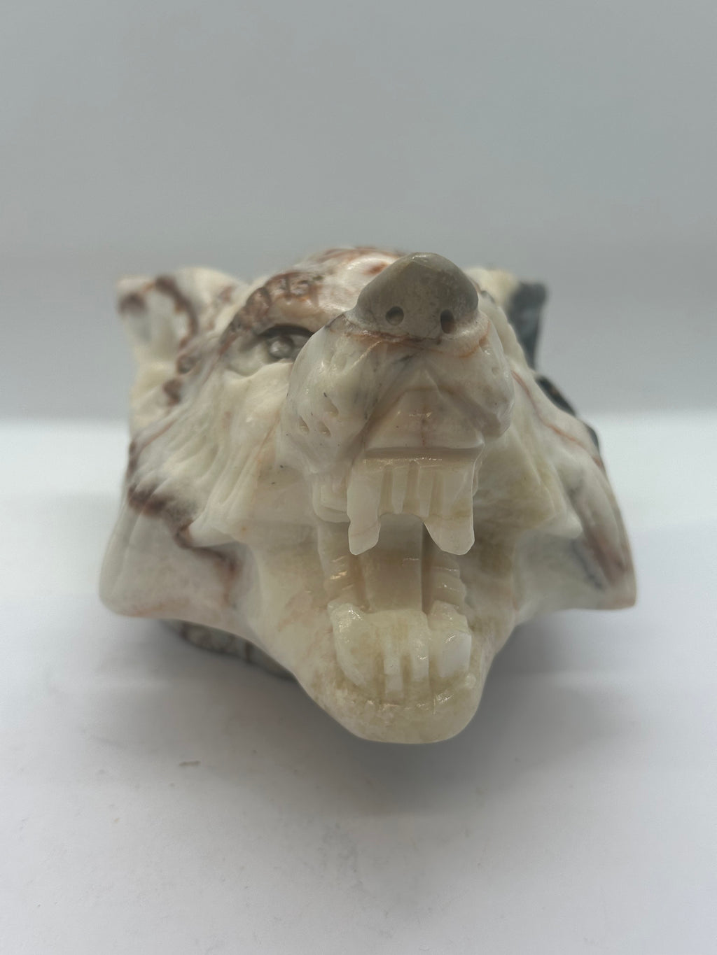 Calcite Wolf Head Carving – 1.42kg