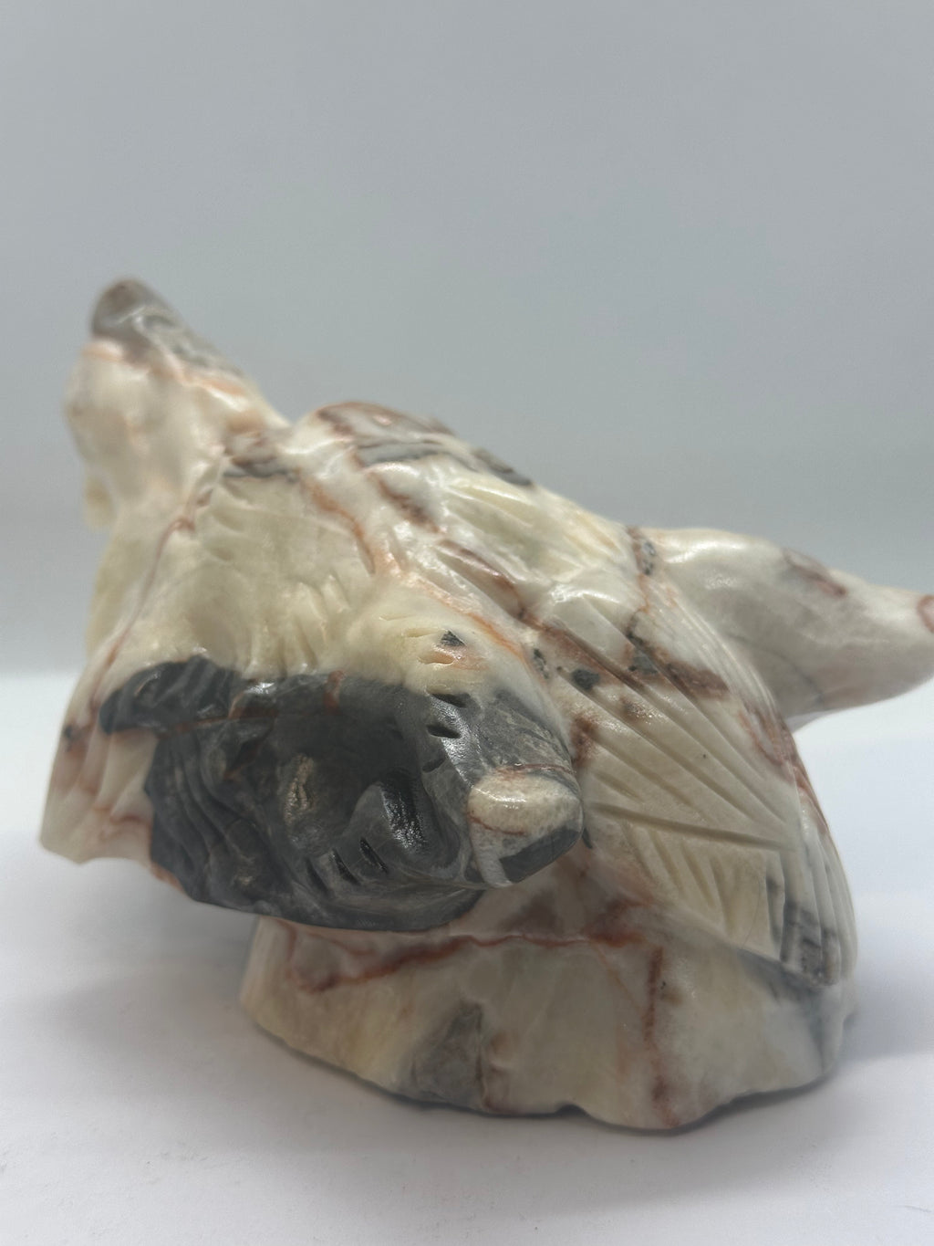 Calcite Wolf Head Carving – 1.42kg