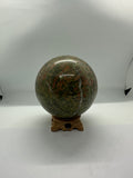 Unakite Sphere with Quartz Lines – 2.33kg (115mm Diameter)