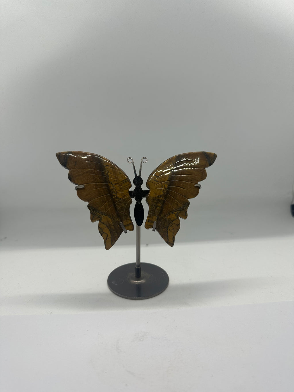 Tiger’s Eye Butterfly Wing Set on Stand – 154g