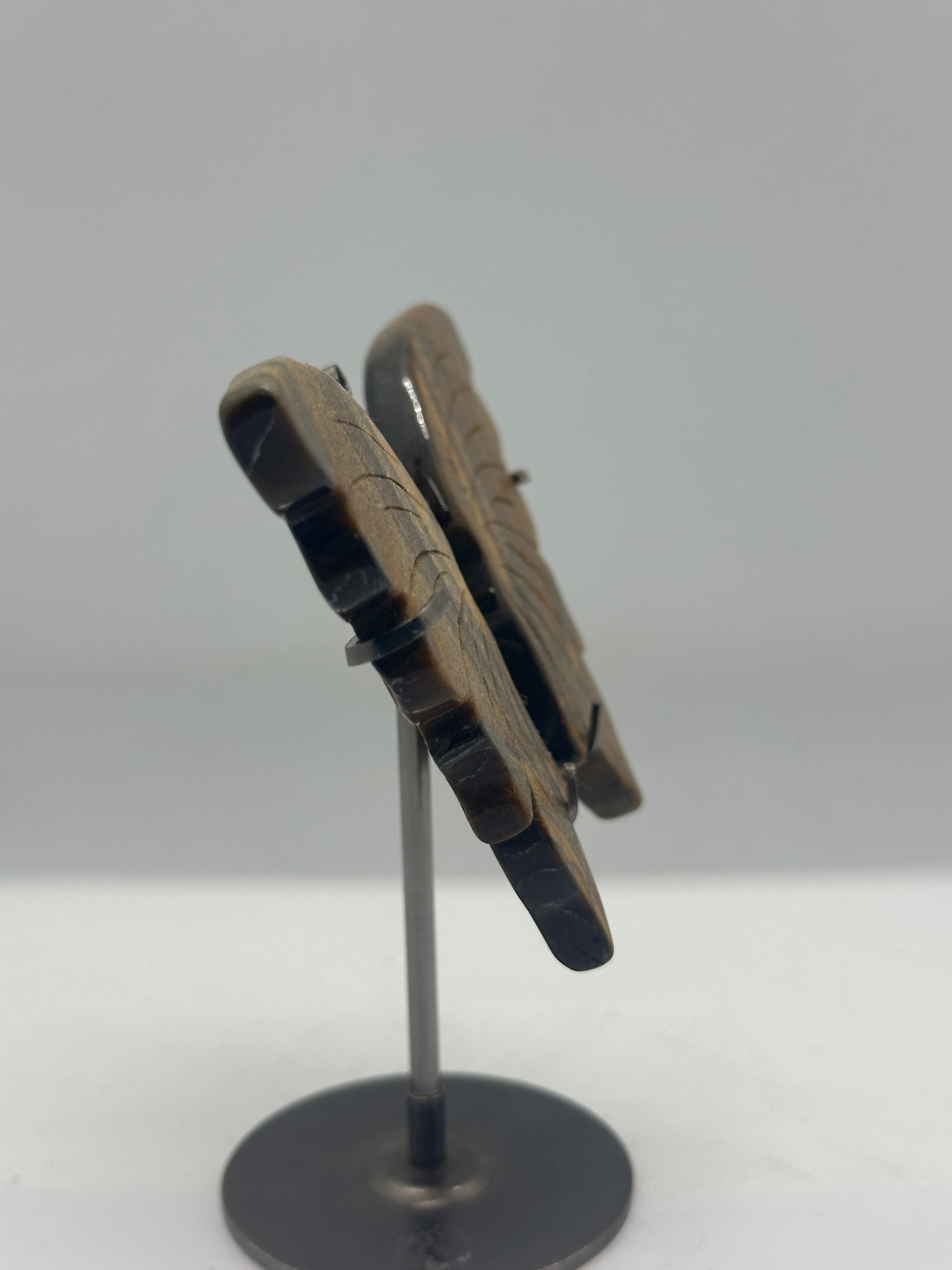 Tiger’s Eye Butterfly Wing Set on Stand – 154g