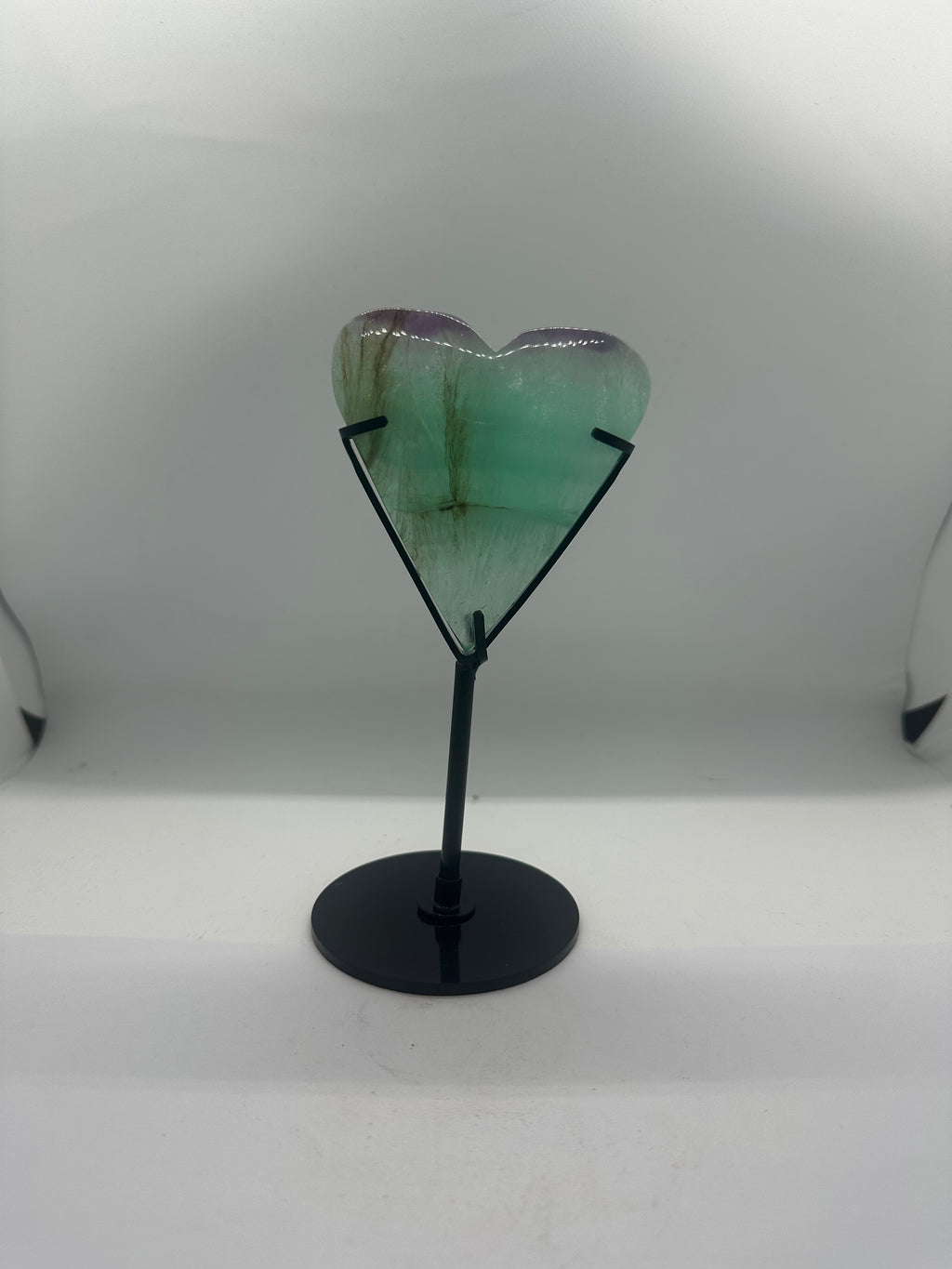 Fluorite Heart on Stand – 452g