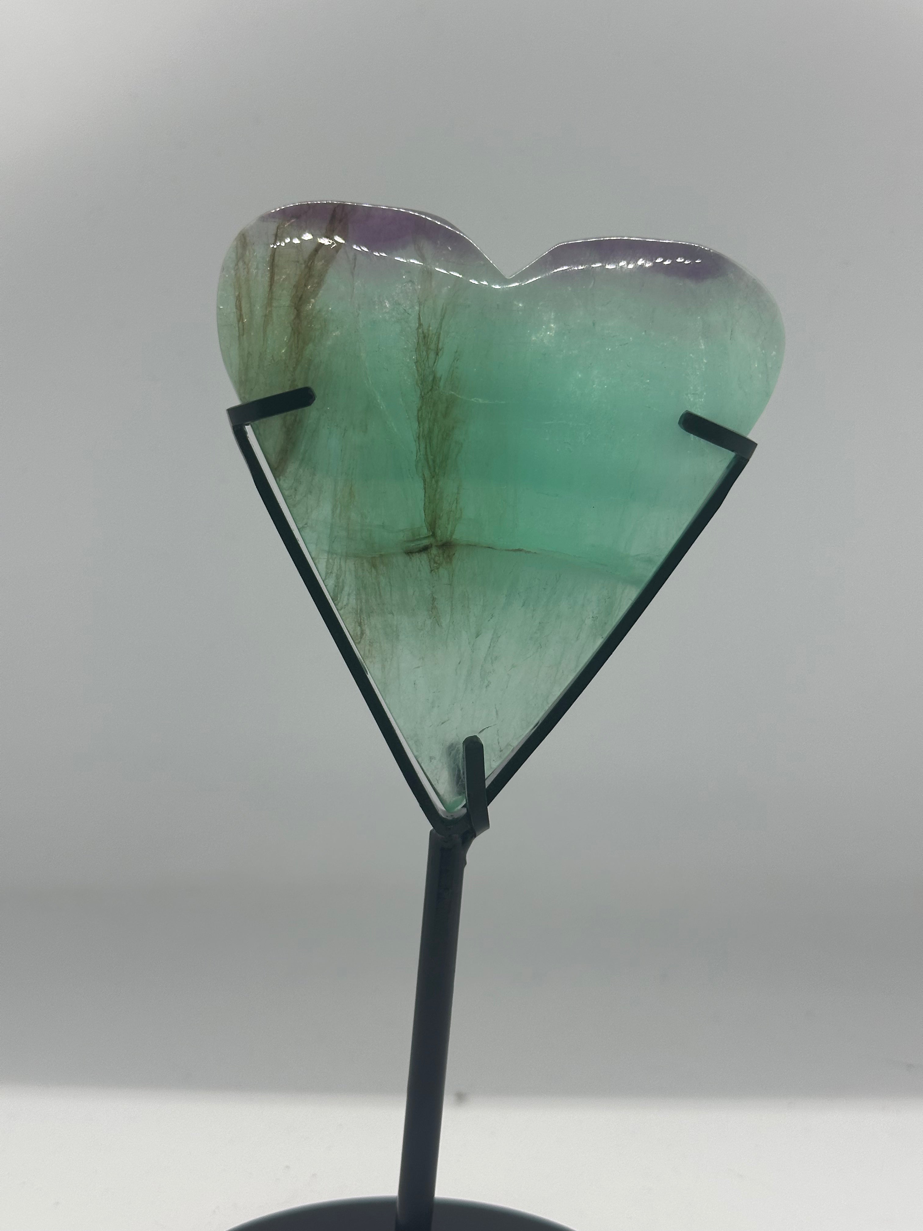 Fluorite Heart on Stand – 452g