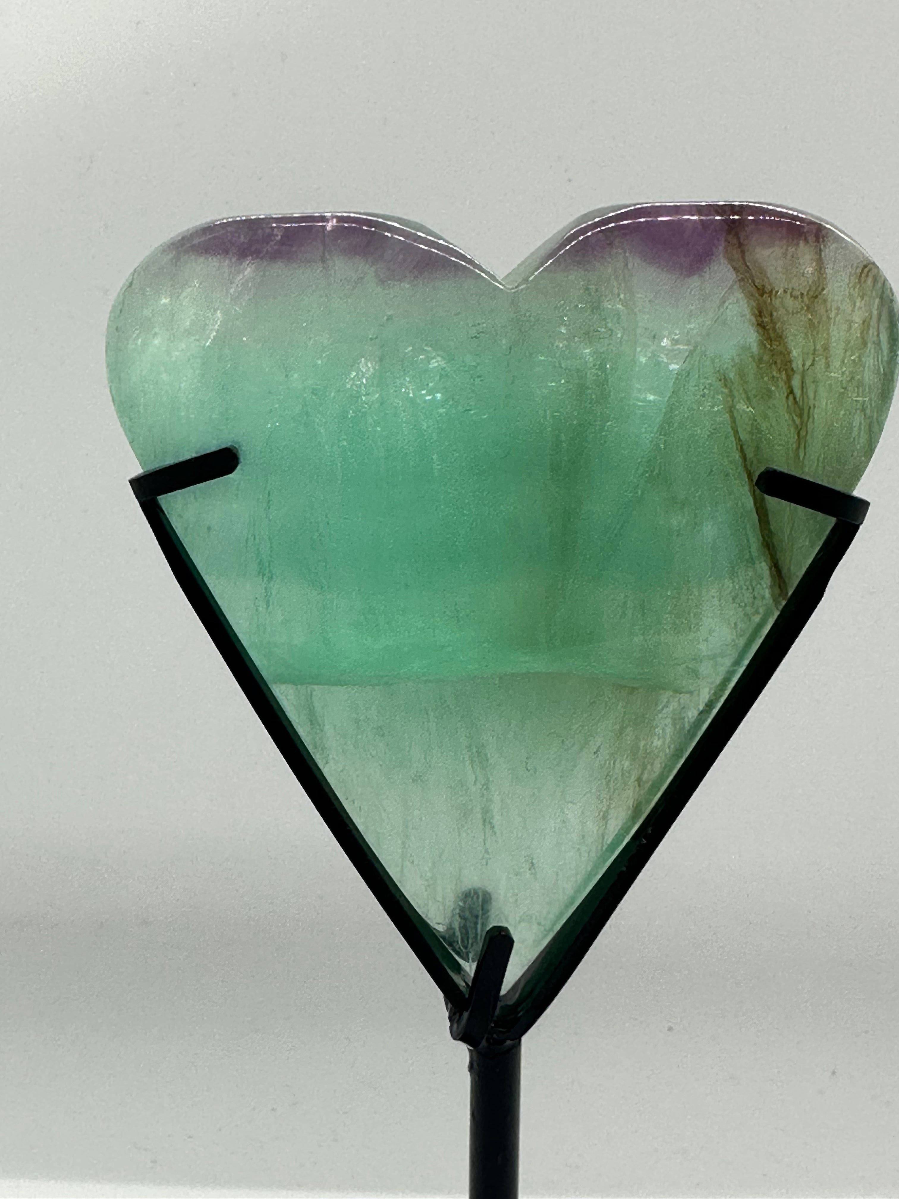 Fluorite Heart on Stand – 452g