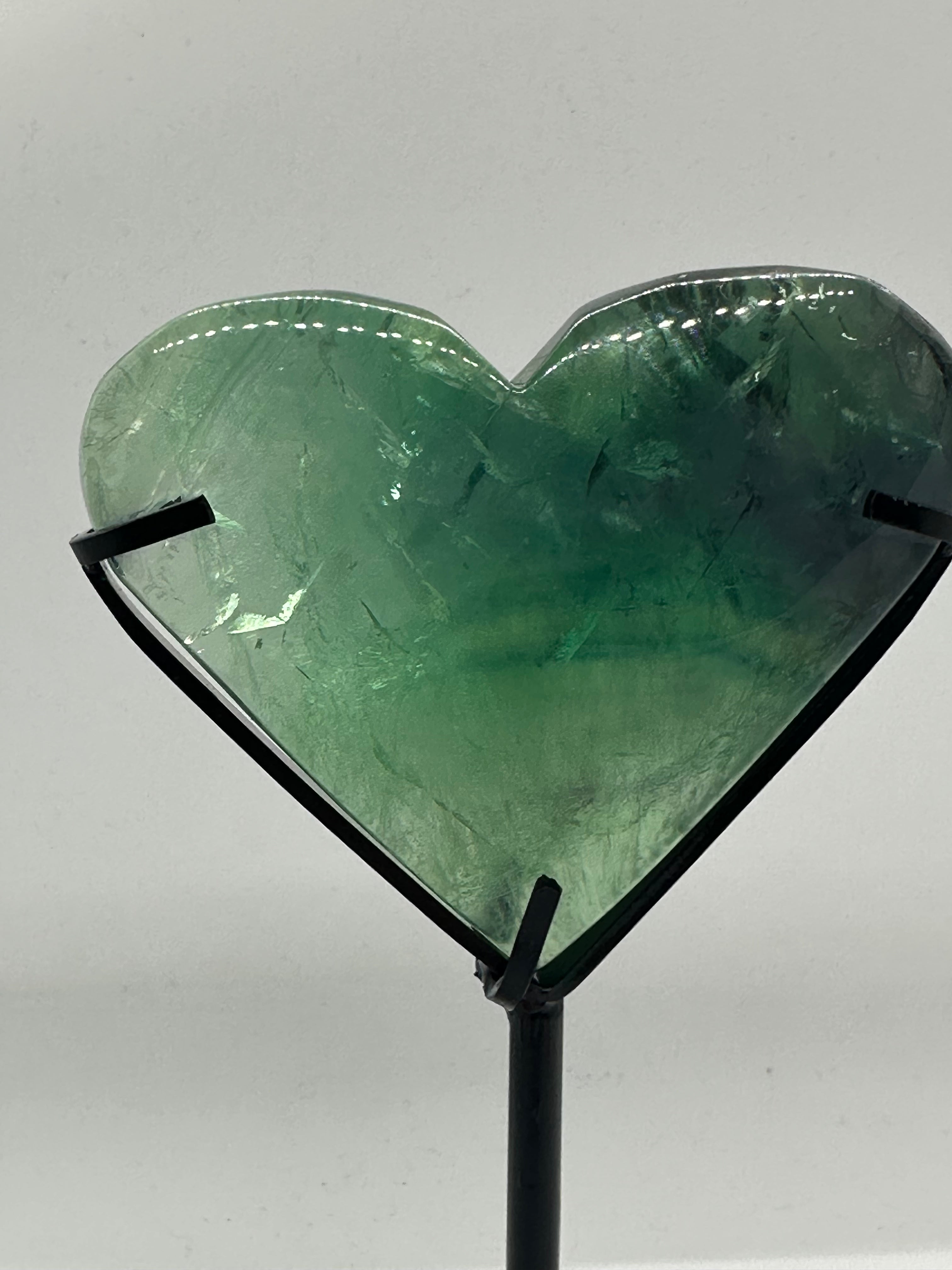 Fluorite Heart on Stand – 484g