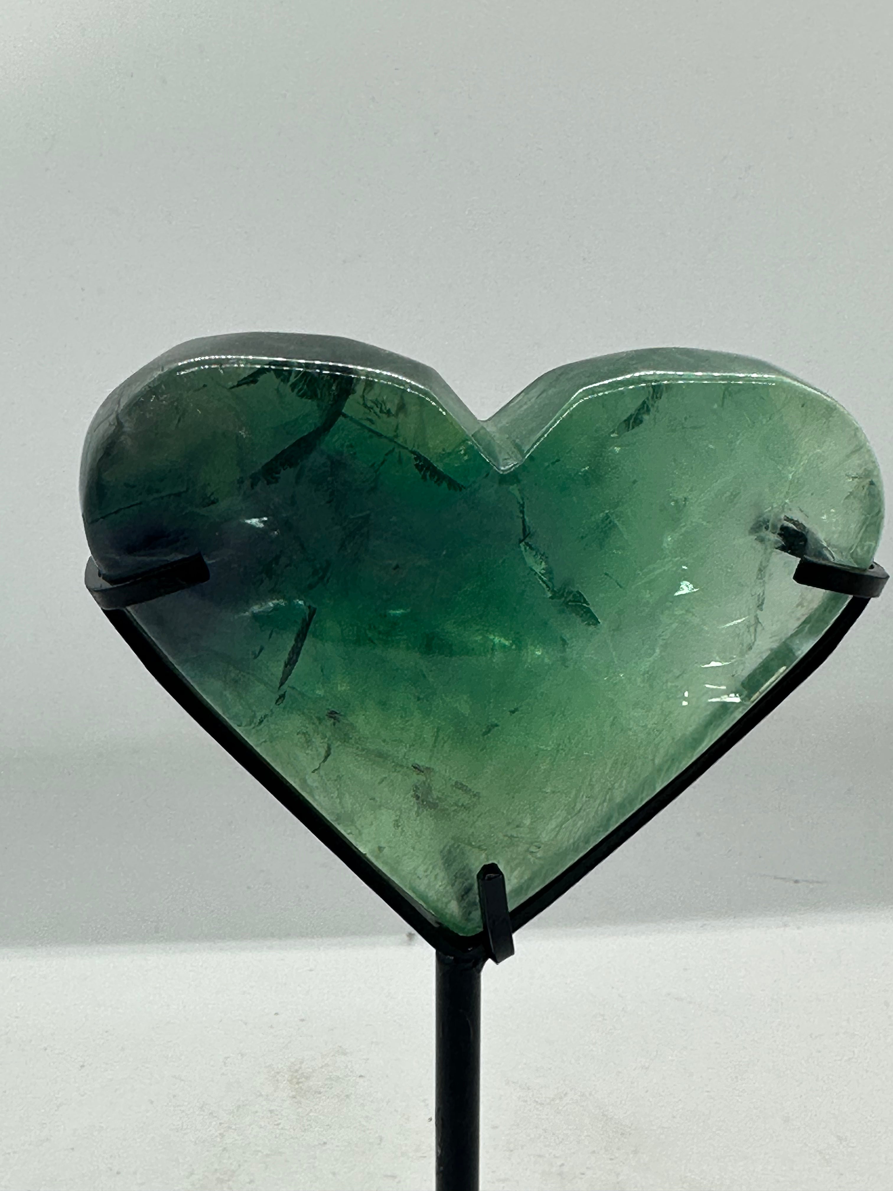 Fluorite Heart on Stand – 484g