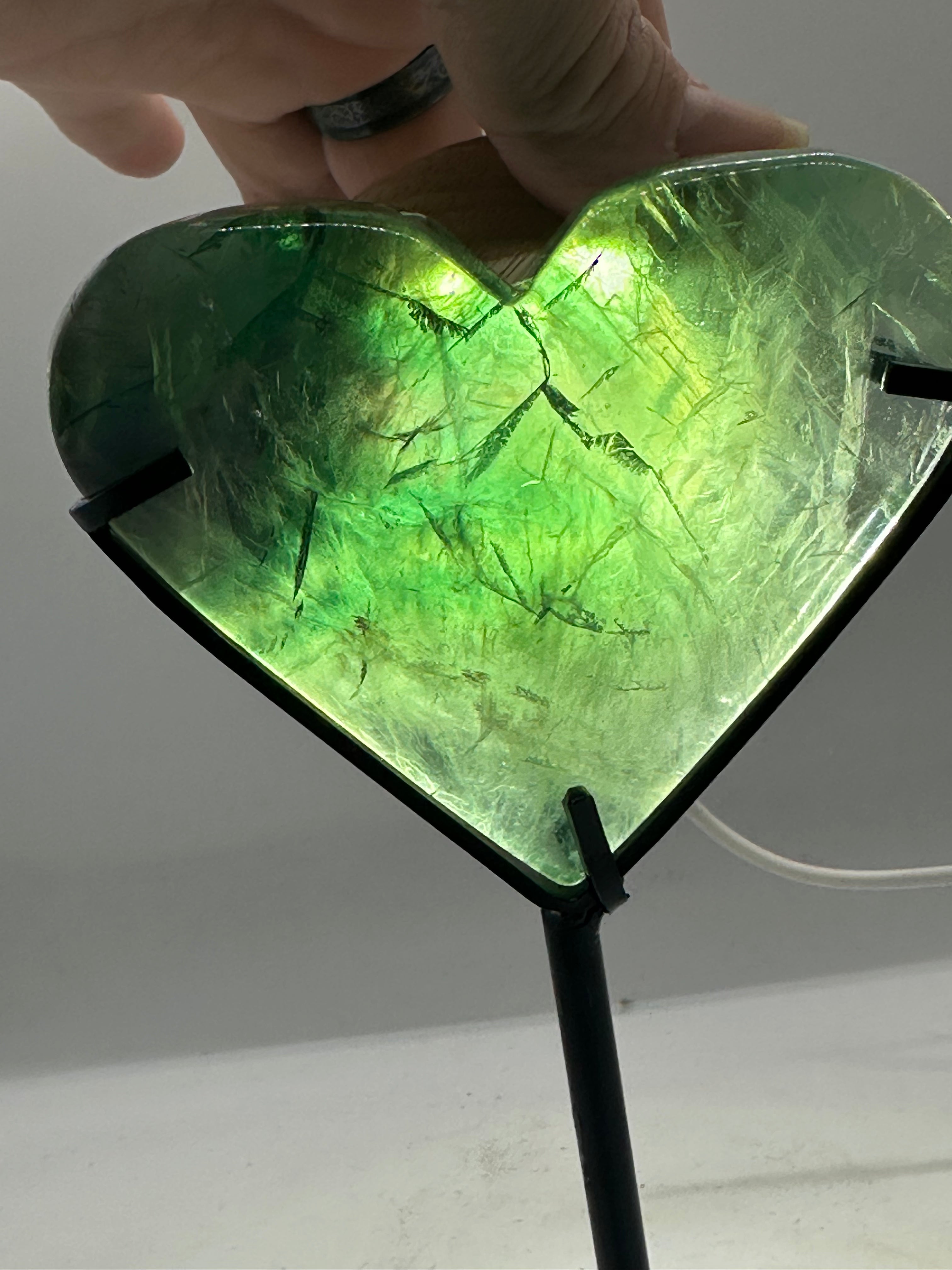 Fluorite Heart on Stand – 484g