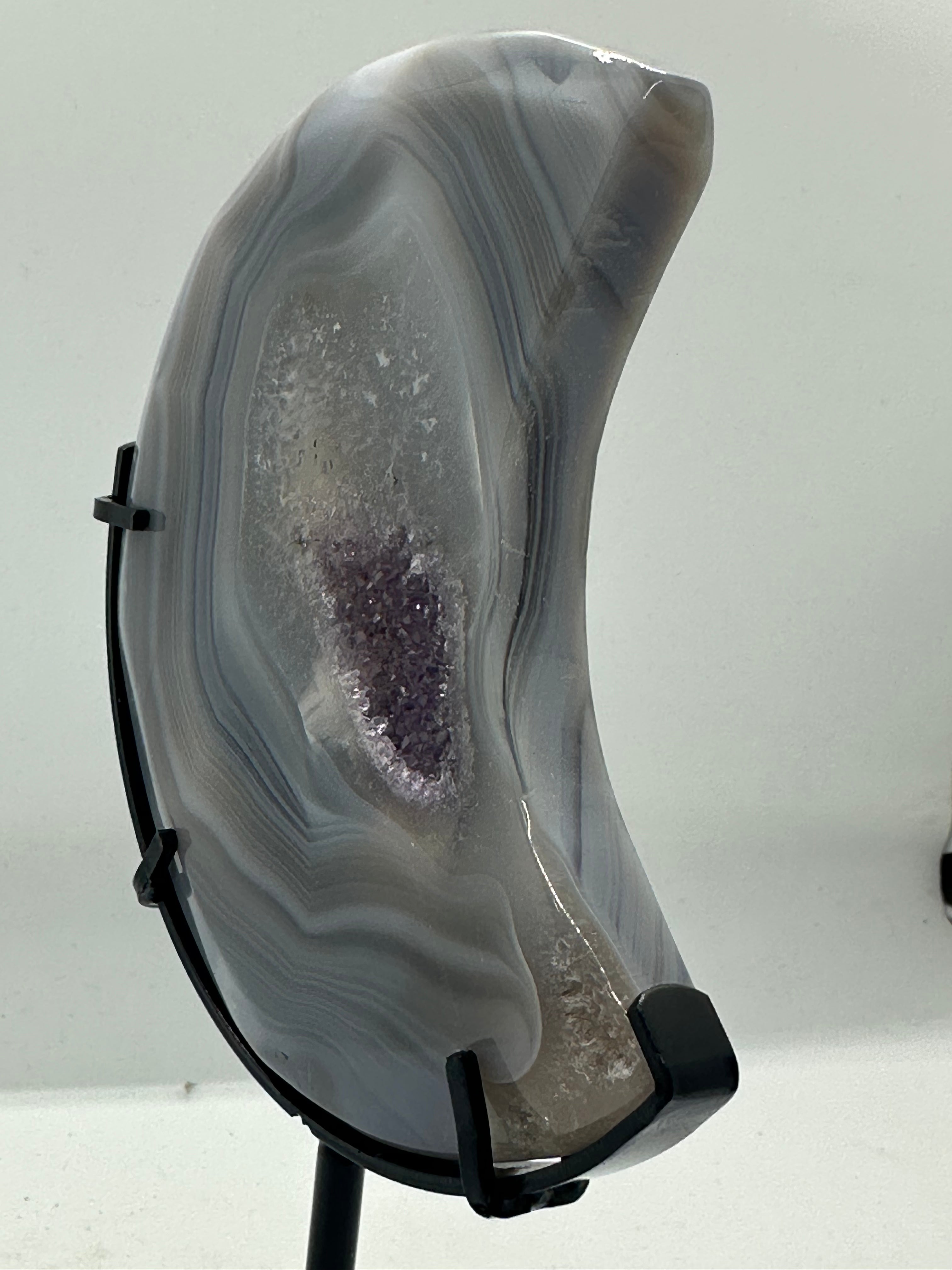Amethyst Agate Moon on Stand – 524g