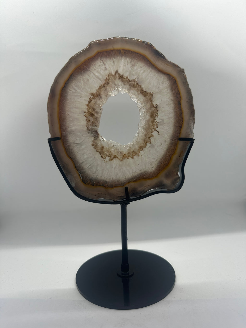 Agate Druzy Slab on Custom Stand – 642g