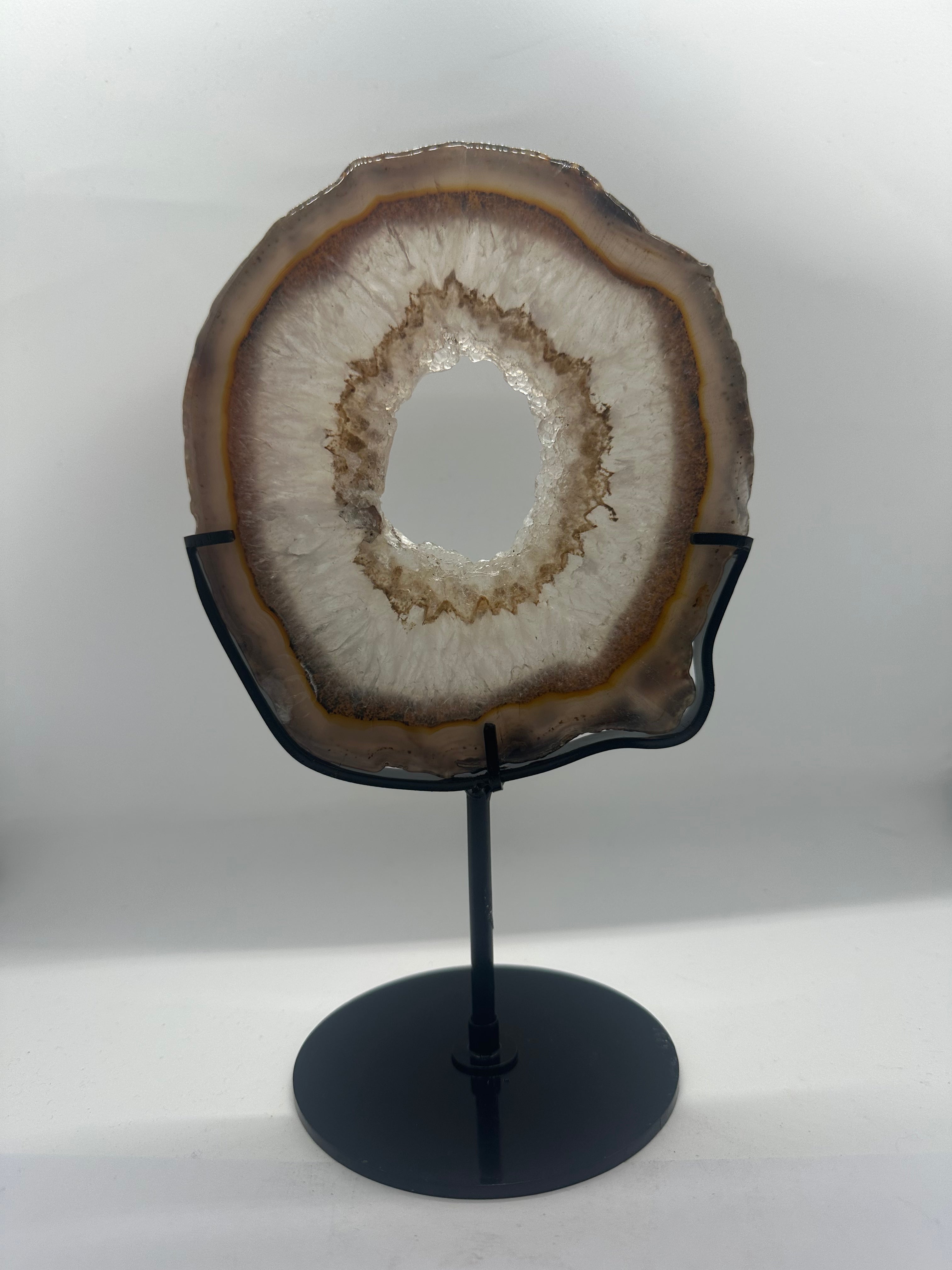 Agate Druzy Slab on Custom Stand – 642g