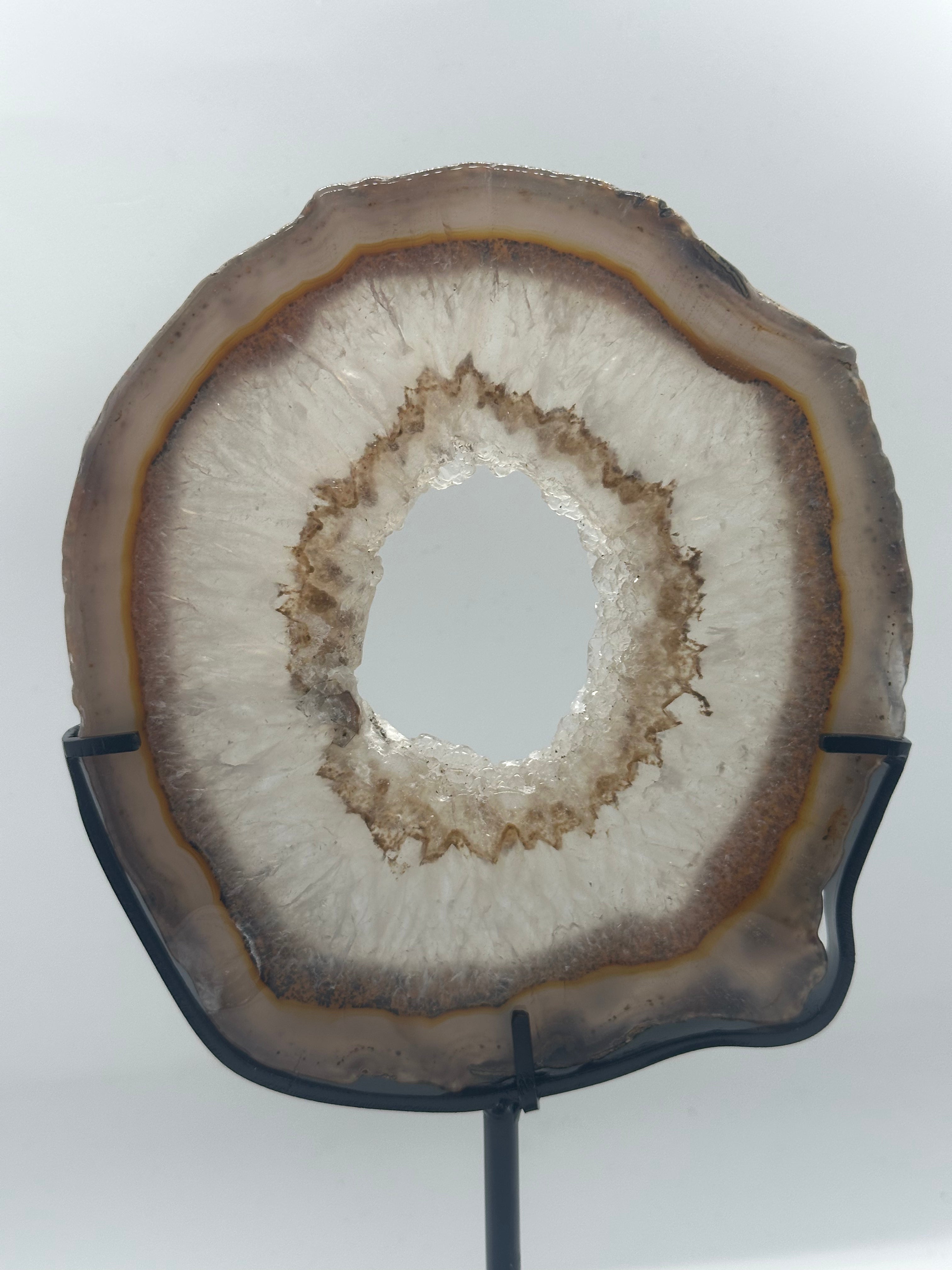 Agate Druzy Slab on Custom Stand – 642g