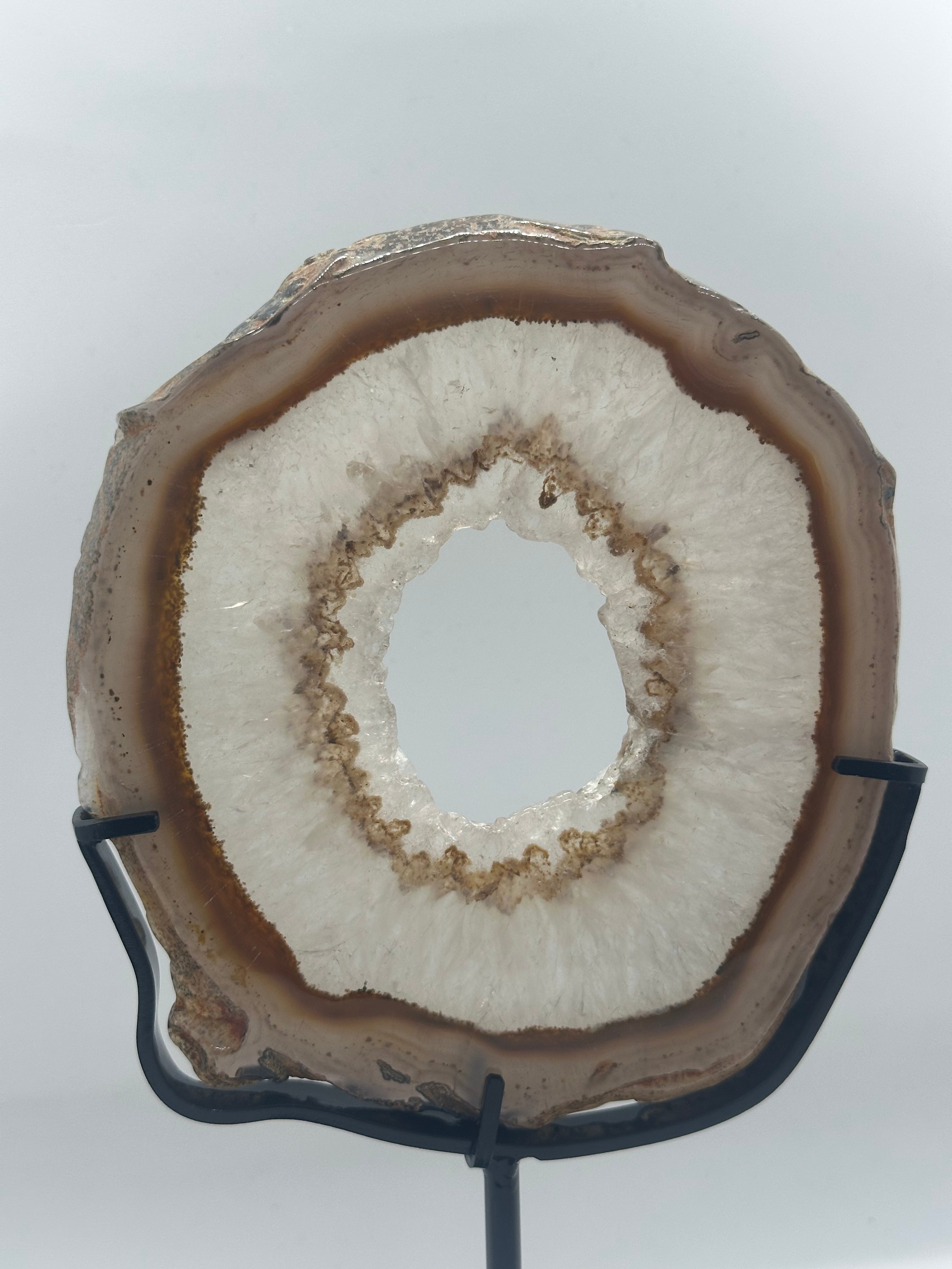 Agate Druzy Slab on Custom Stand – 642g
